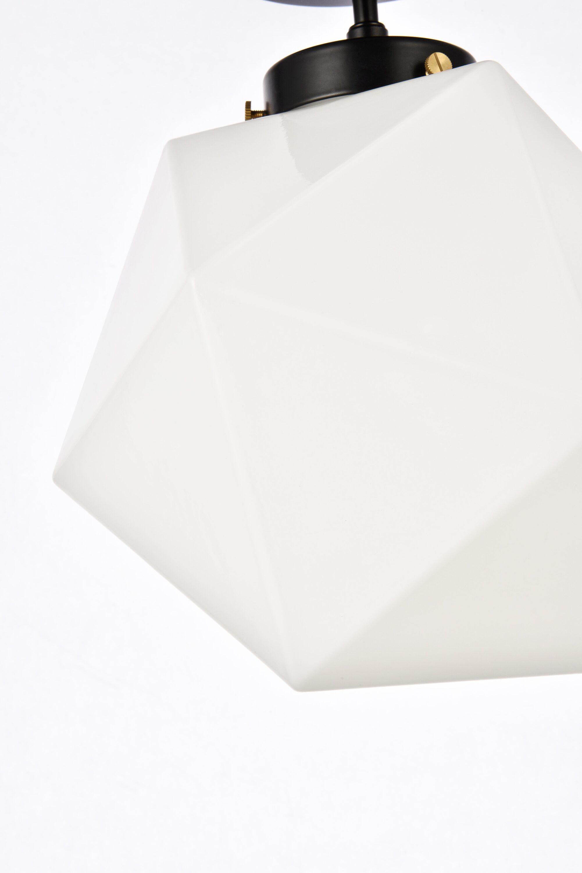 Elegant Lighting Lawrence 1 light black and white glass flush mount