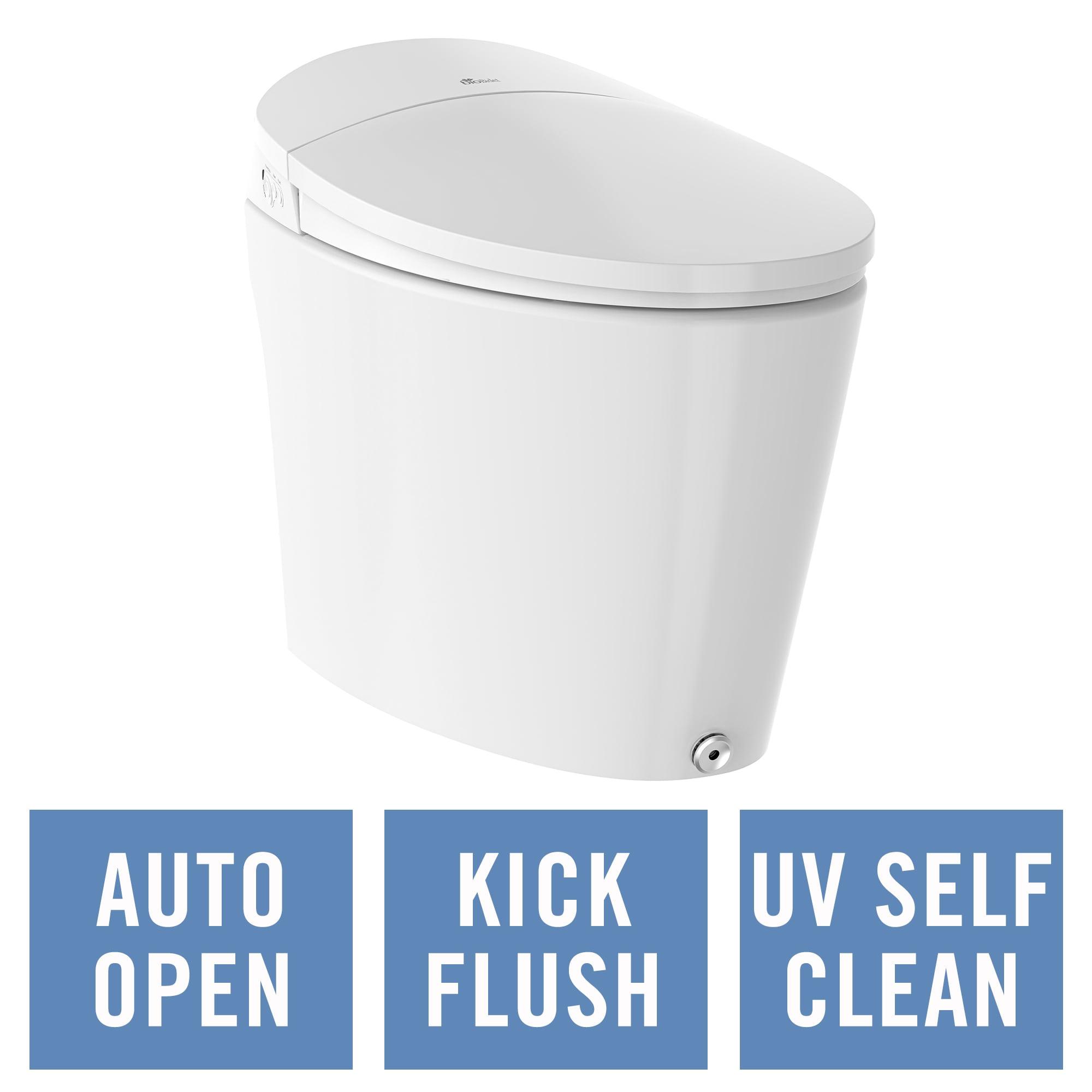 Bio Bidet by BEMIS Discovery DLX Smart Bidet Toilet, Tankless, Auto Open and Close with Kick Flush, Self Cleaning Discovery DLX