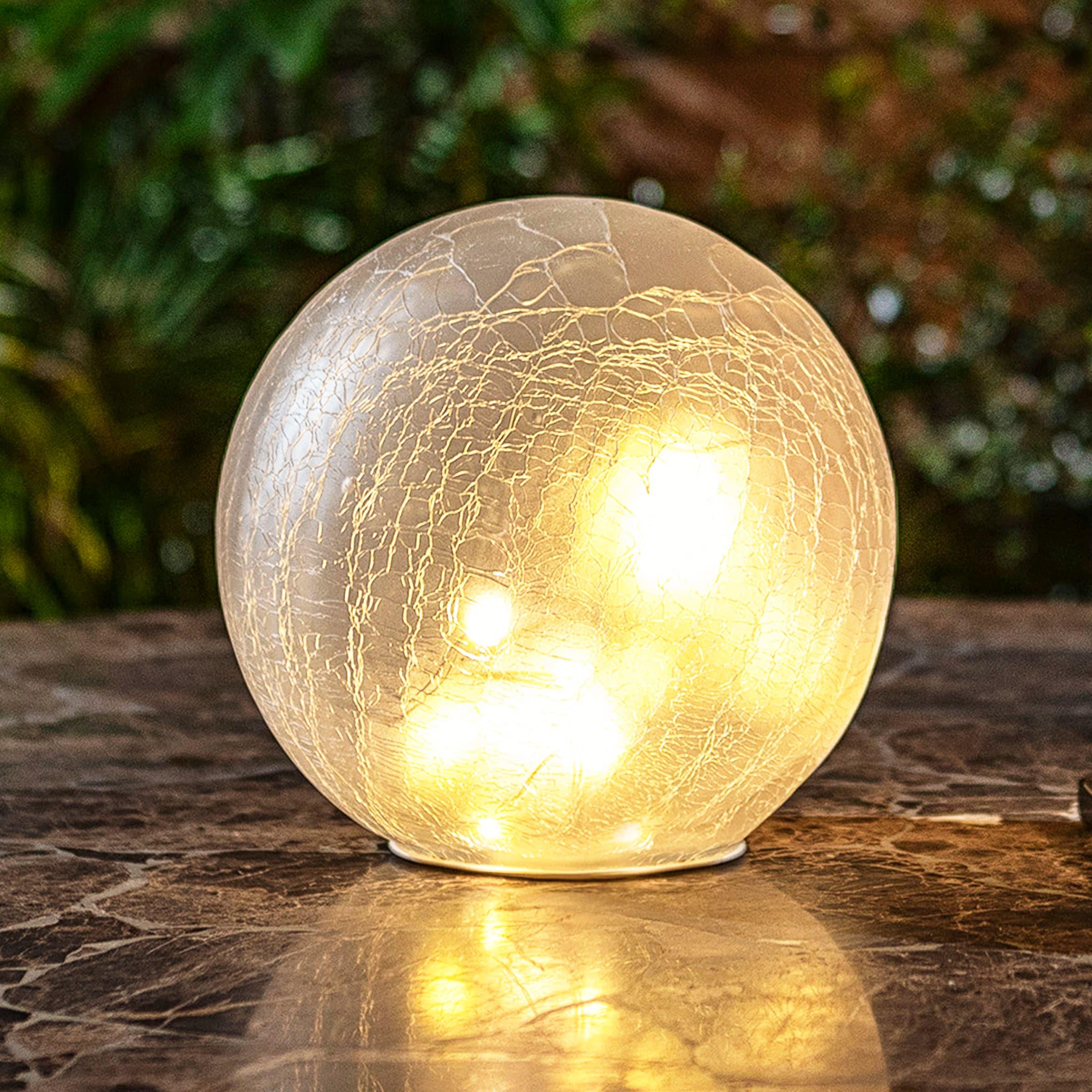 Alpine Corporation 7" Textured Glass Light-Up Gazing Globe, White