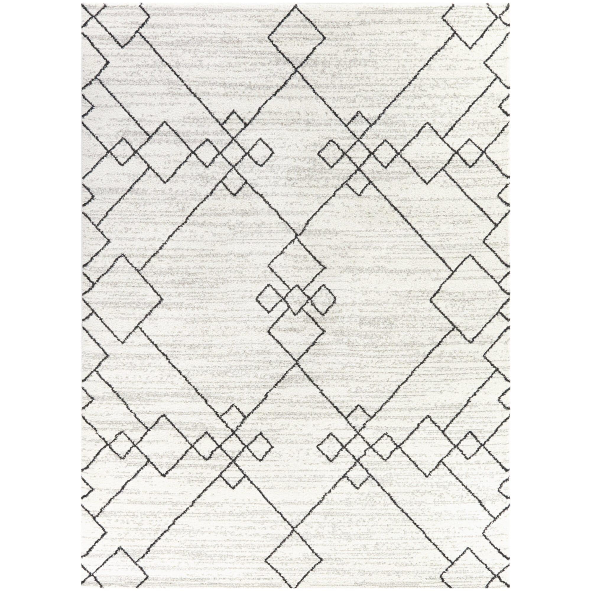 5'3"x7' Alberto Transitional Geometric Rug White: Fade & Stain-Resistant, Low Pile, Indoor - Balta Rugs
