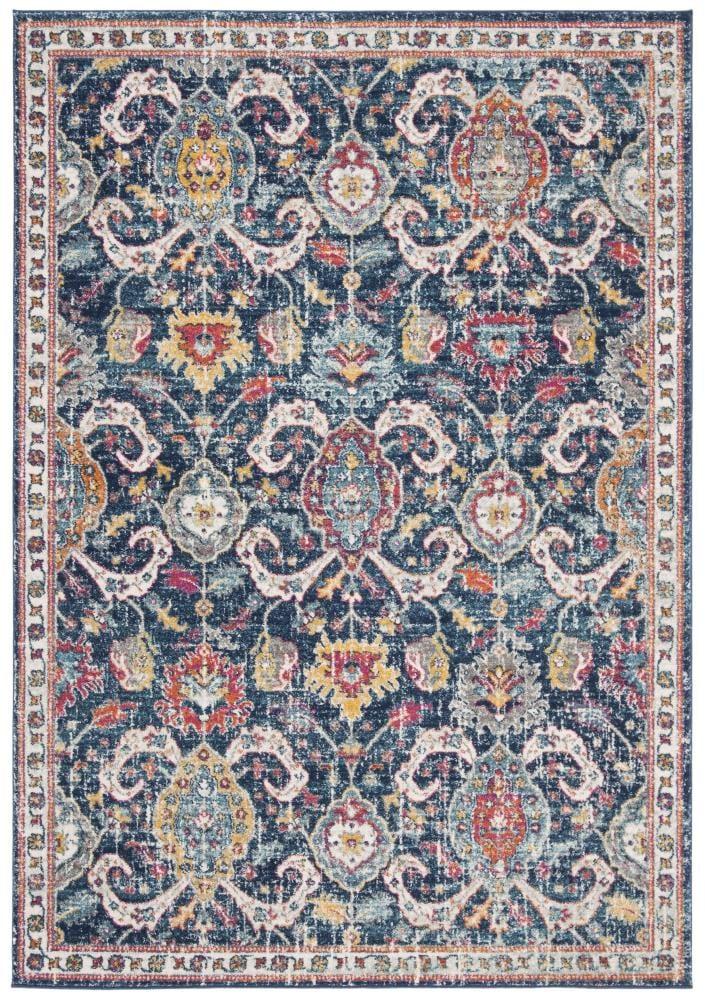 Evoke EVK255 Power Loomed Area Rug - Navy/Fuchsia - 5'3"x7'6" - Safavieh.