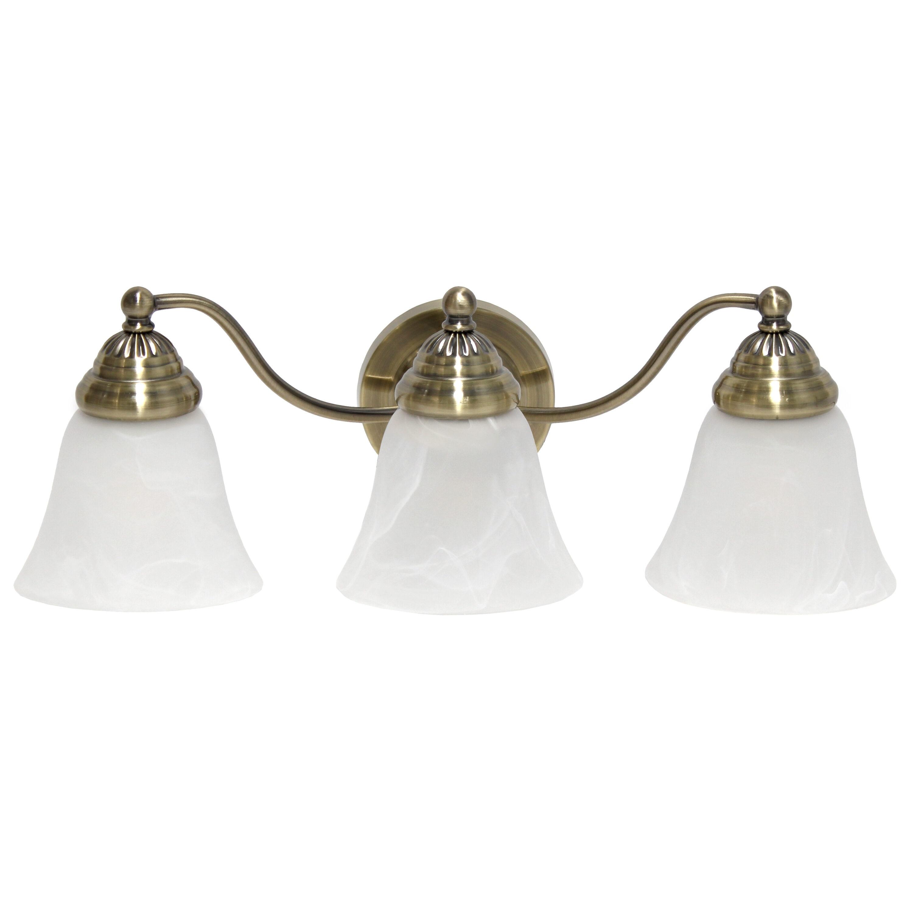 Traditional 3 Light Curved Metal Vanity Wall Light Fixture, ETL Listed - Lalia Home