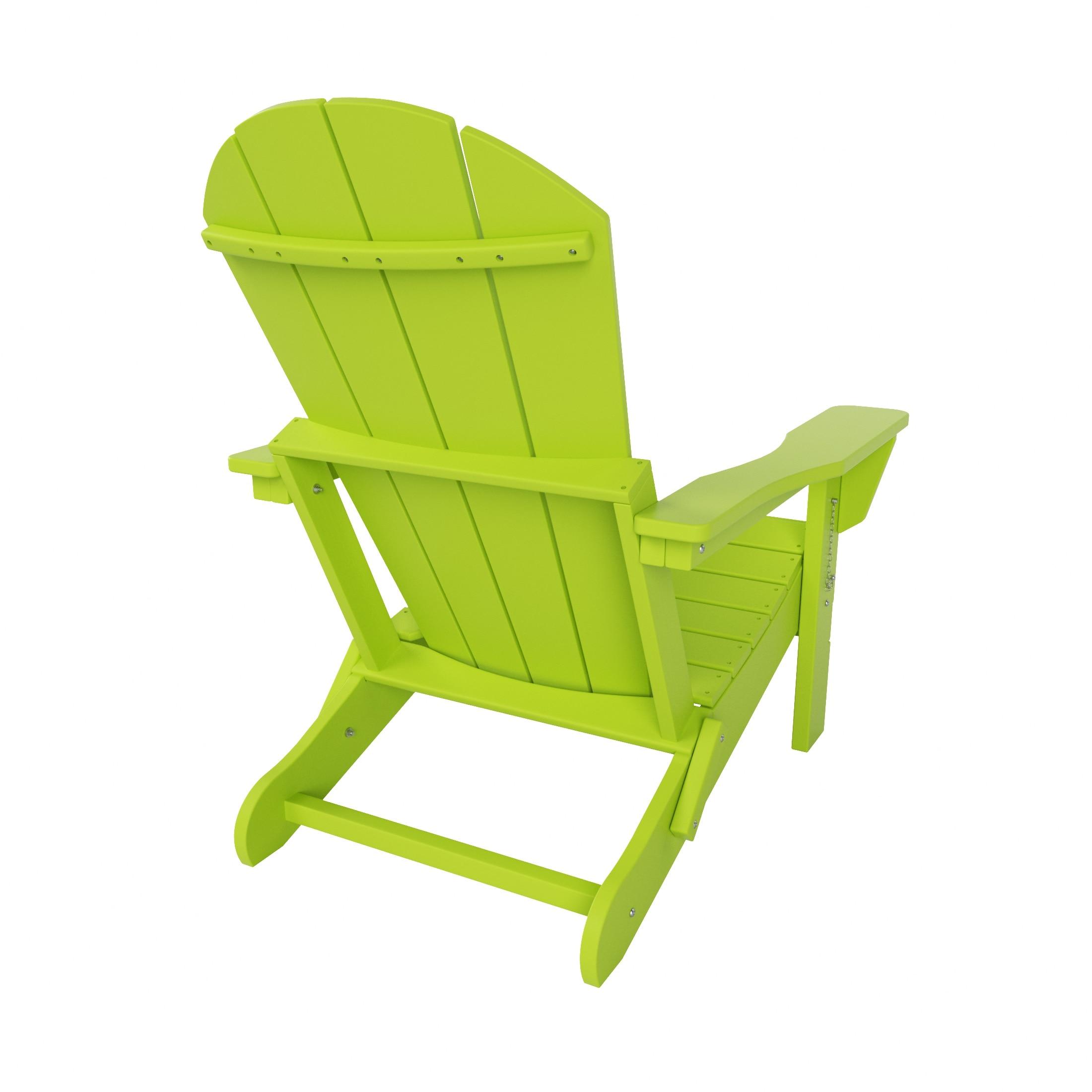 Lime Green HDPE Folding Adirondack Patio Chair