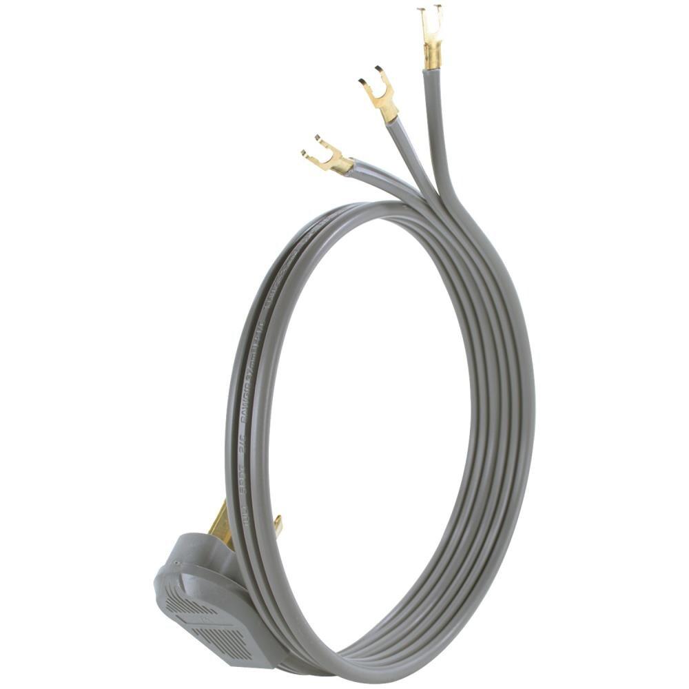 Certified Appliance Accessories 40-Amp Appliance Power Cord, 3 Prong Range Cord, 3 Wires with Open-End Connectors, 6 Feet, Copper Wire