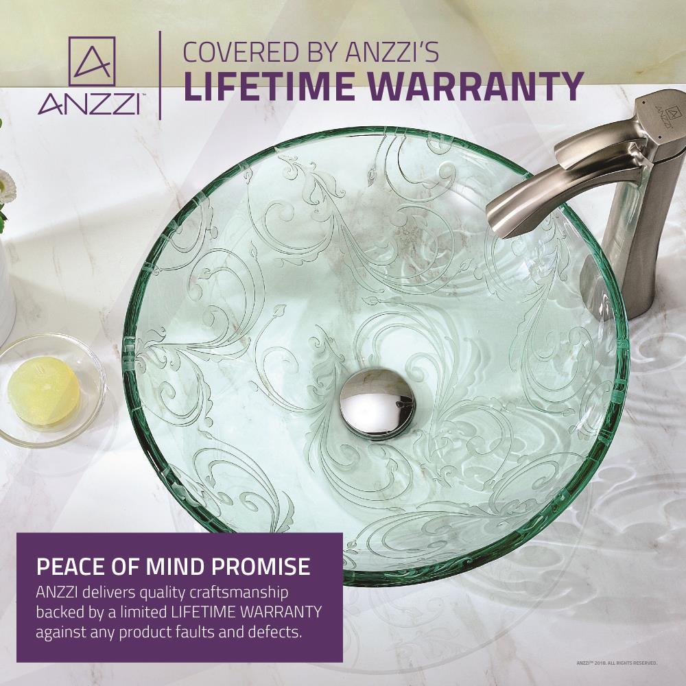 ANZZI Vieno 16.5'' Clear Tempered Glass Circular Bathroom Sink