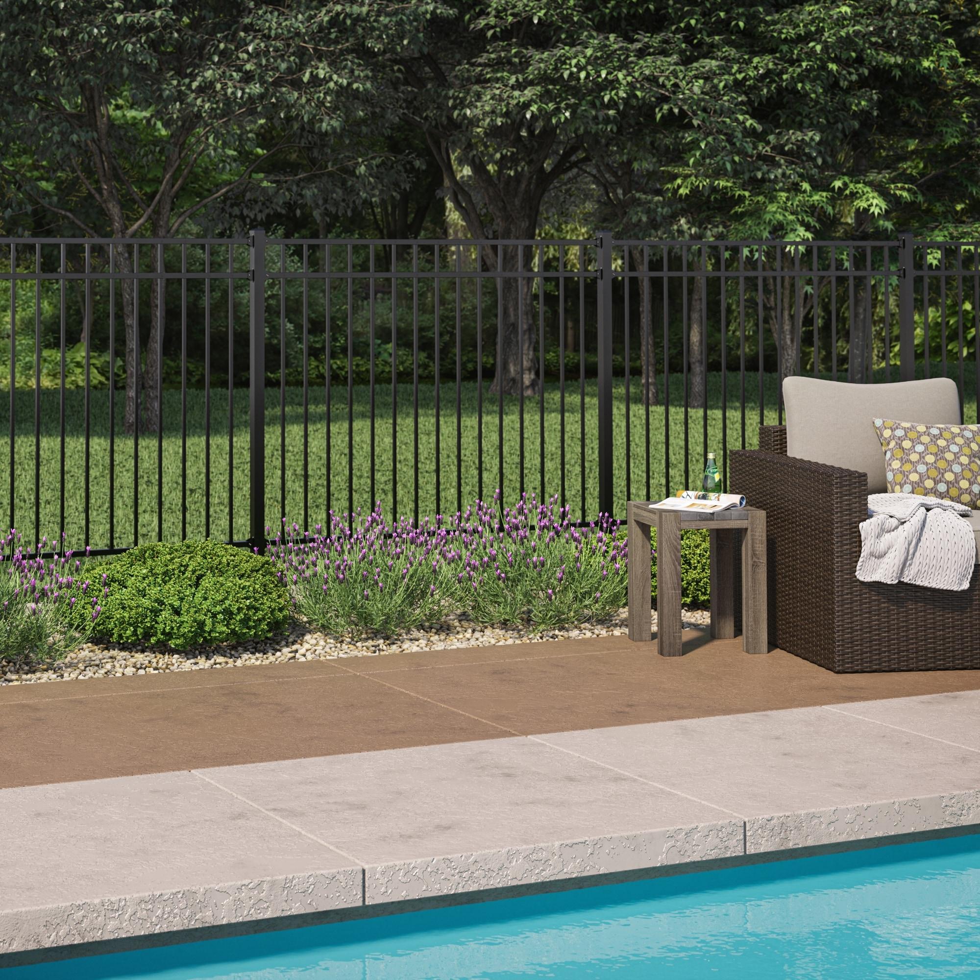 Deckorators 2 in. x 2 in. x 84 in. Aluminum Fence Post Kit, Textured Black