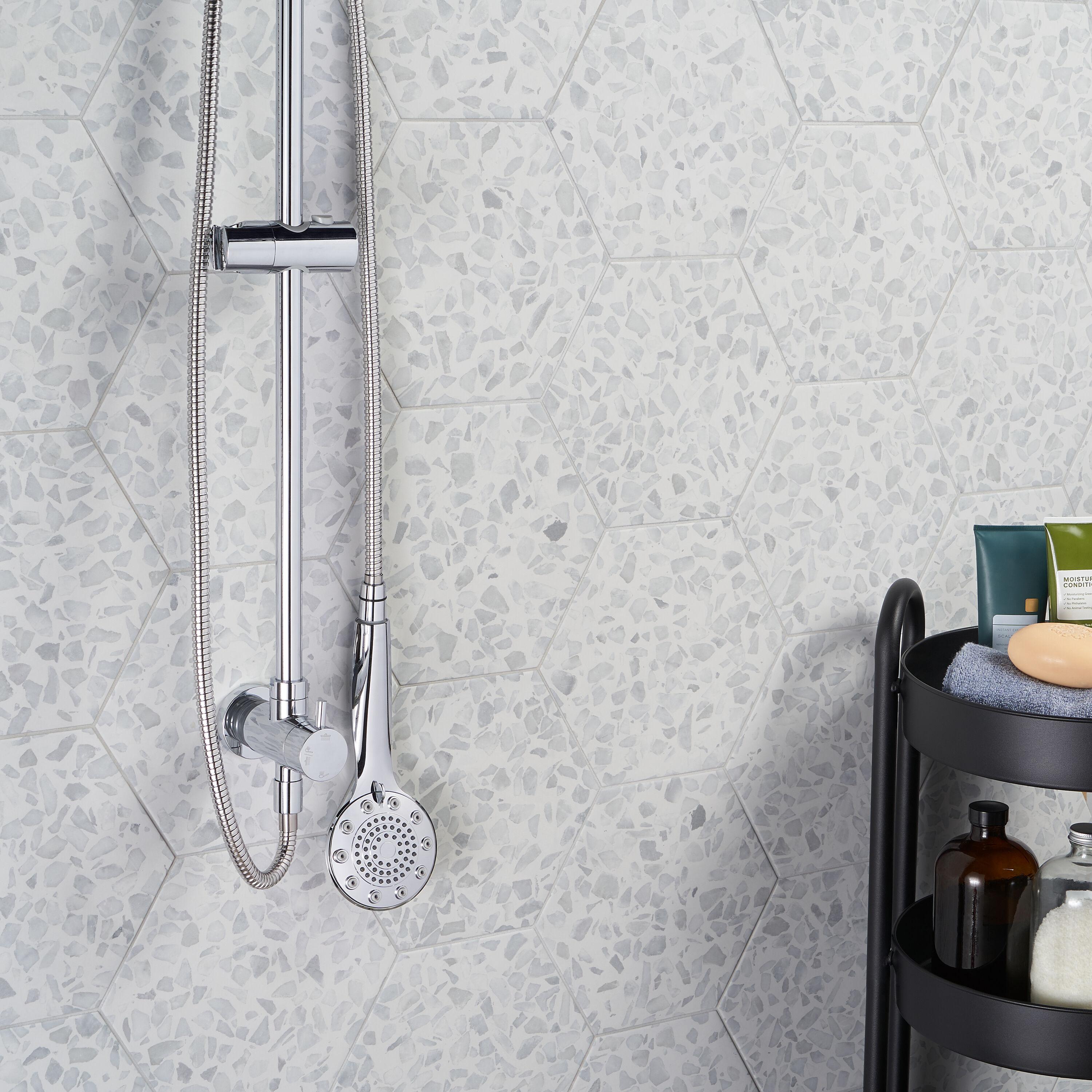 Jurassic Hex 9" Terrazzo Look Porcelain Floor & Wall Tile (8.07 Sq. Ft. / Case)