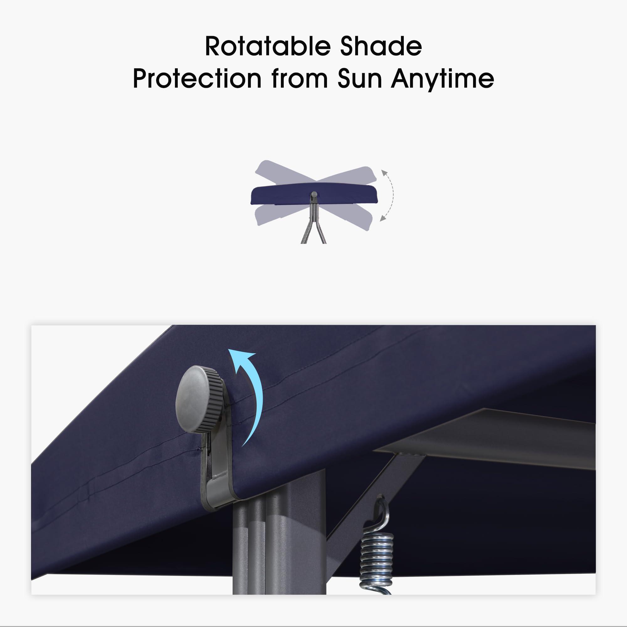 PURPLE LEAF 3 -person Gray Steel Outdoor Swing