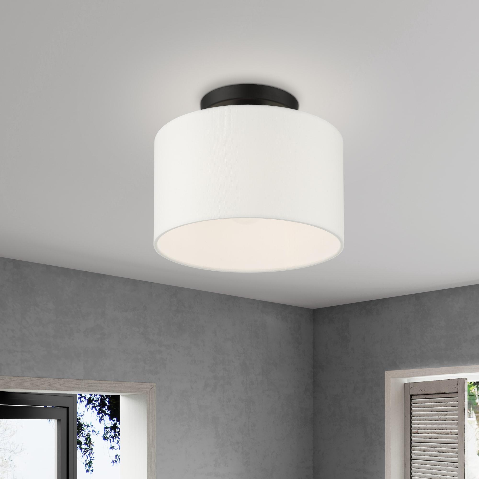 Livex Lighting Clark 1 - Light Semi-Flush Mount in  Black