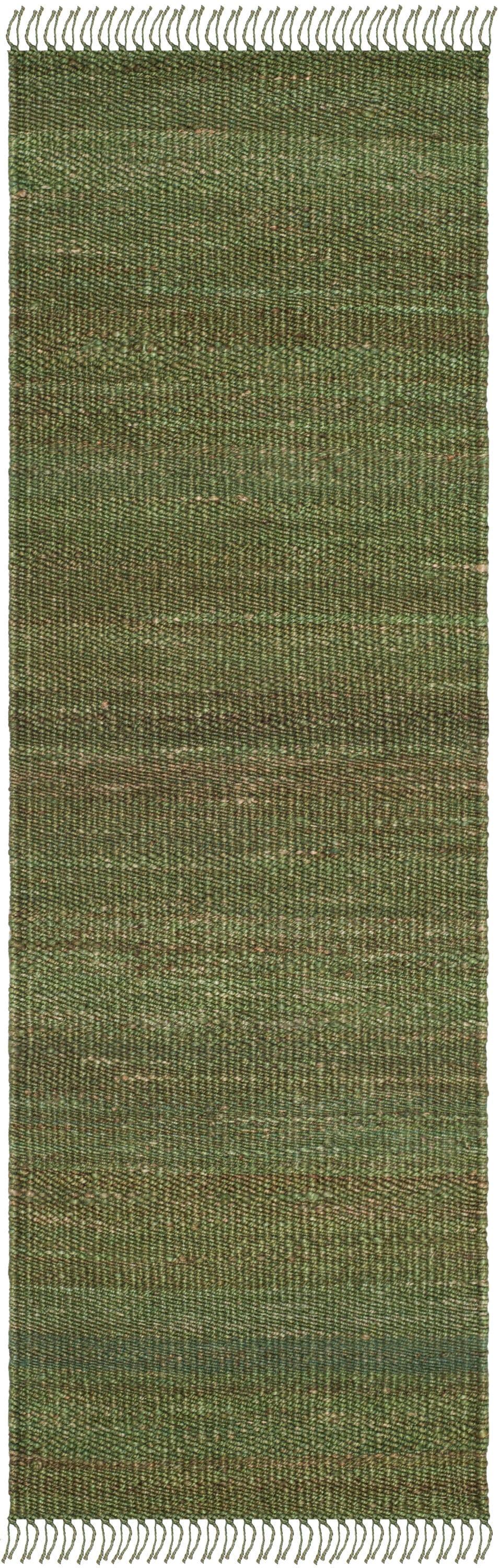 Natural Fiber NF368 Hand Woven Indoor Runner Rug - Green - 2'6"x8' - Safavieh.