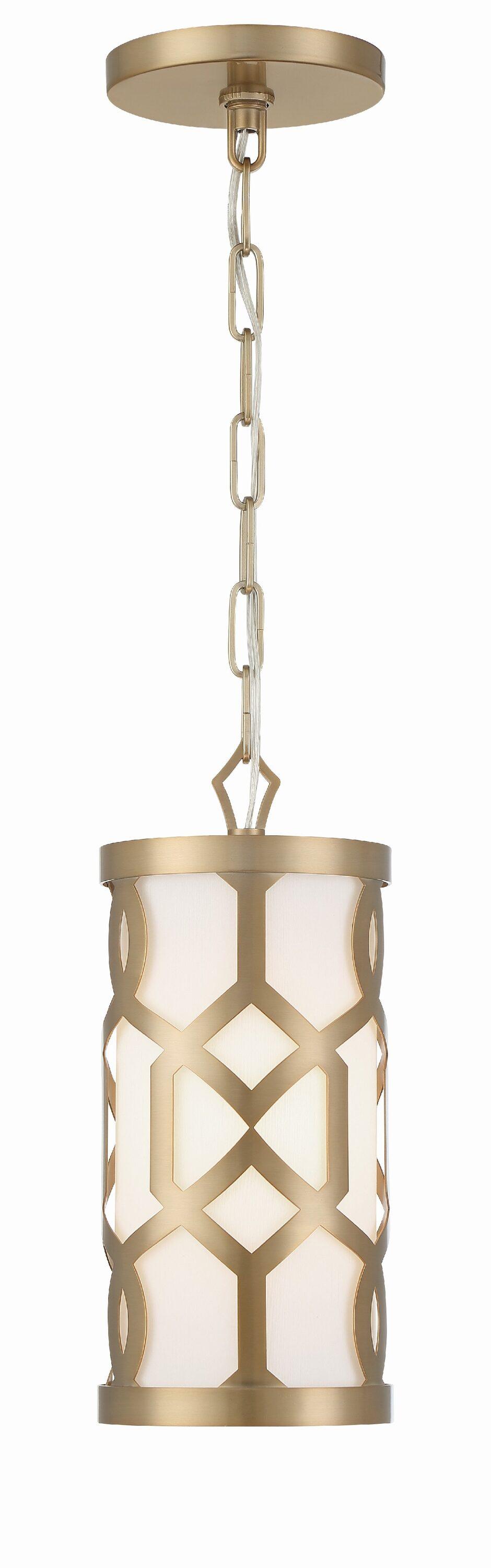 Crystorama Lighting Jennings 1 - Light Pendant in  Aged Brass