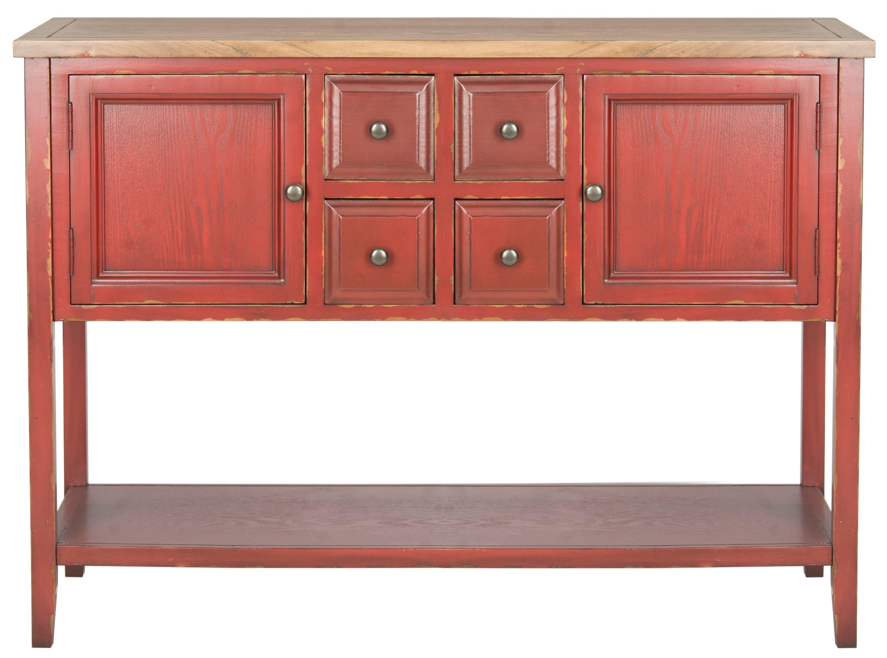 Charlotte Sideboard - Egyptian Red/Oak Top - Safavieh.