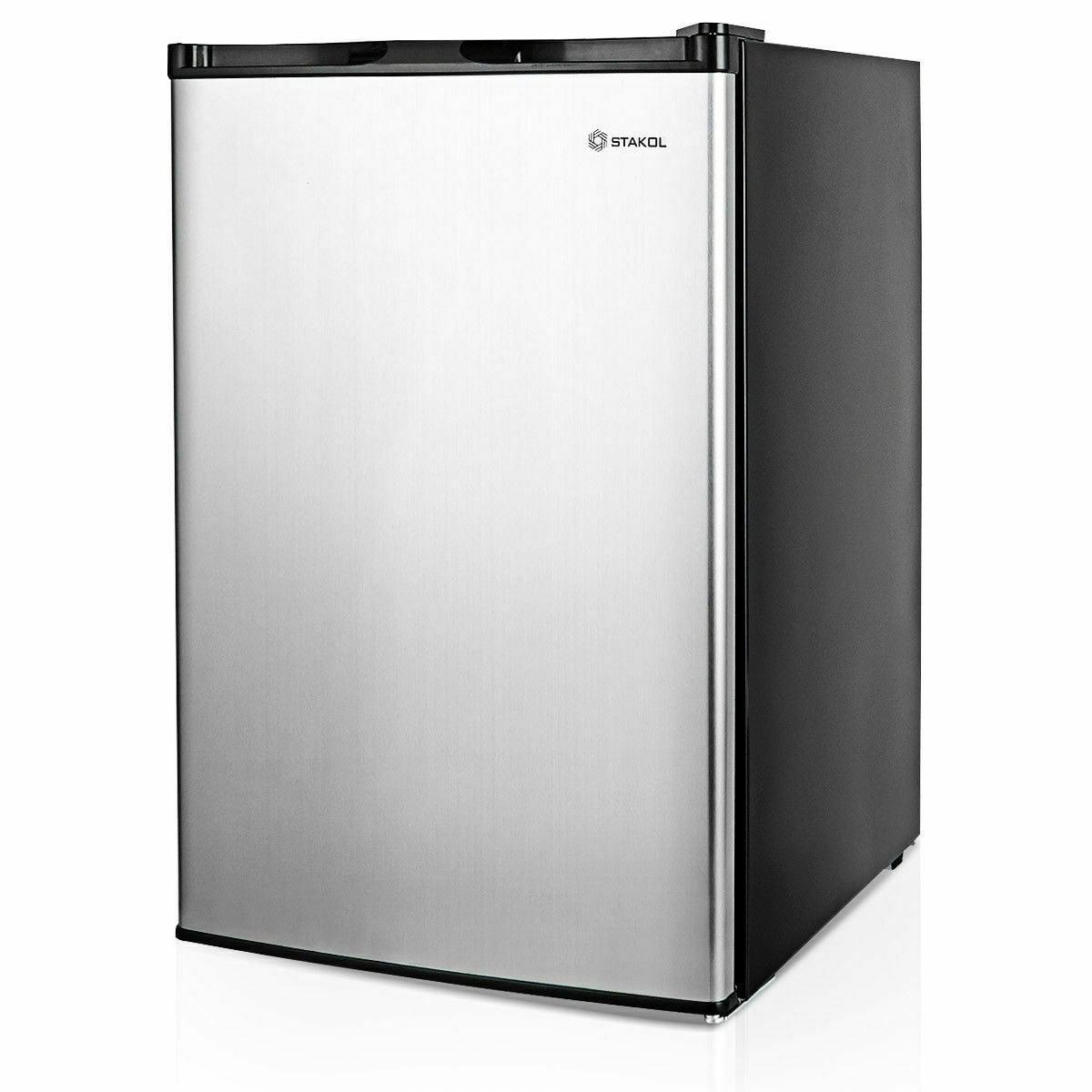 STAKOL 3 cu.ft. Compact Upright Freezer w/Single Stainless Steel Door Removable Shelves