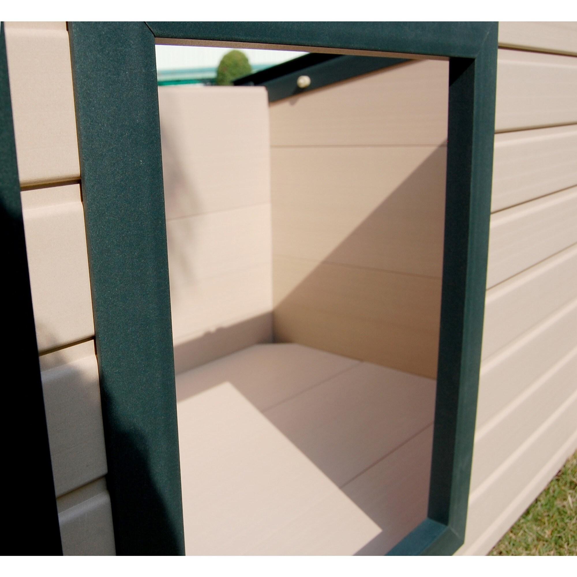 New Age Pet® ECOFLEX® Rustic Lodge Style Dog House - Extra Large, Weatherproof, Easy to Assemble, Elevated Floor for Ventilation, Non-Toxic, Durable Wood Plastic Composite