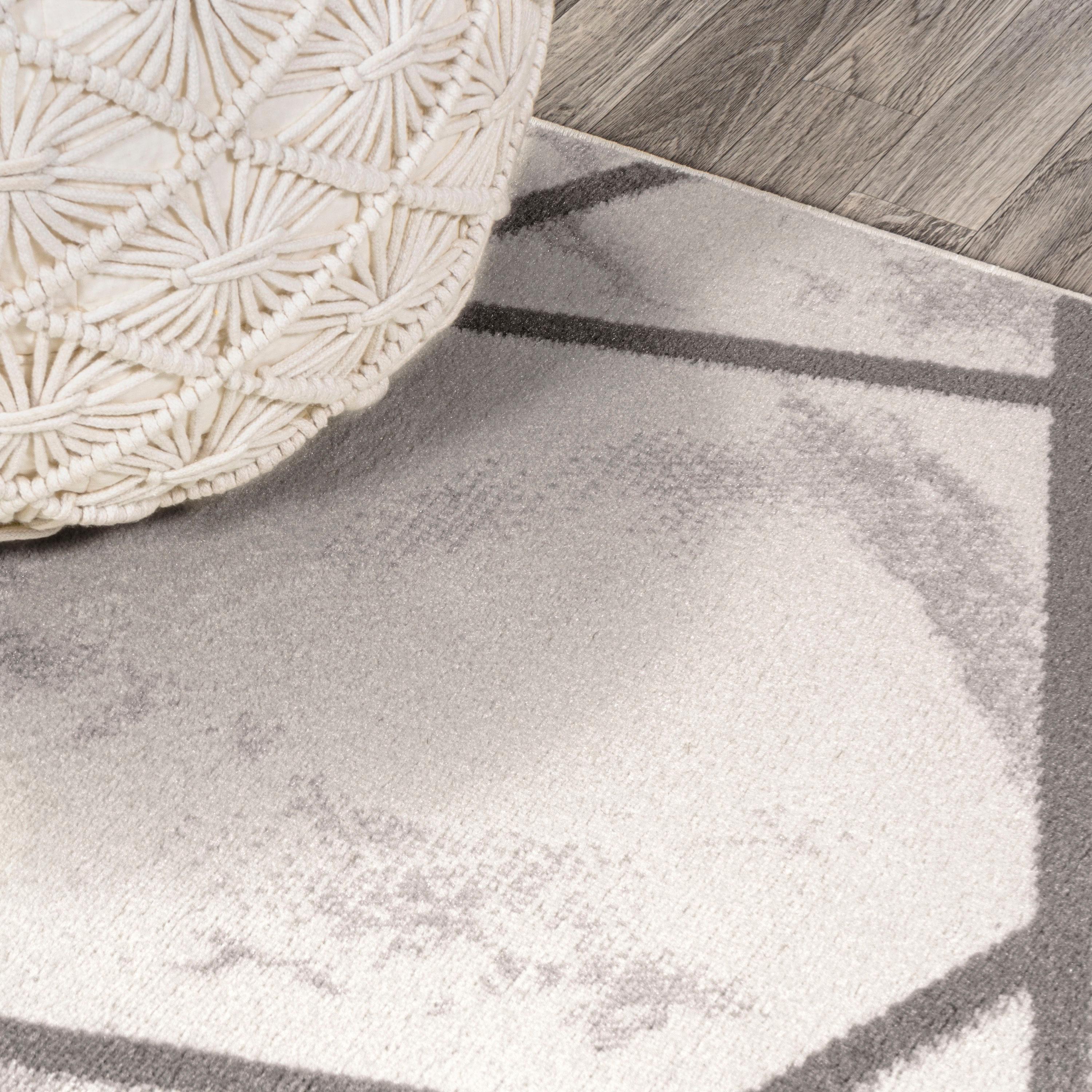 3' x 5' Patras Modern Geometric Marbled Area Rug, Ivory/Gray - JONATHAN Y