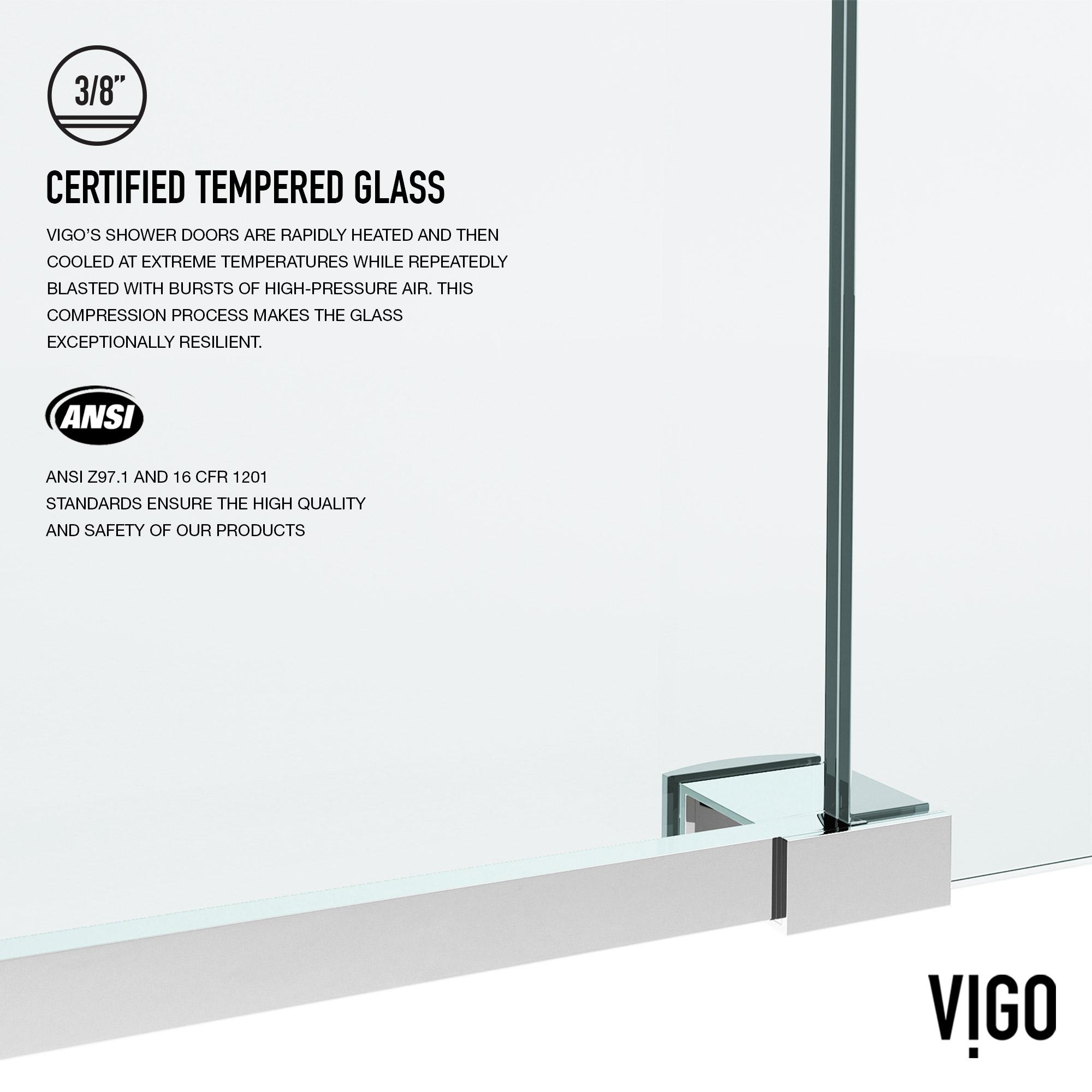 Elan 56-60" W x 74" H Sliding Frameless Shower Door with 3/8" Clear Glass