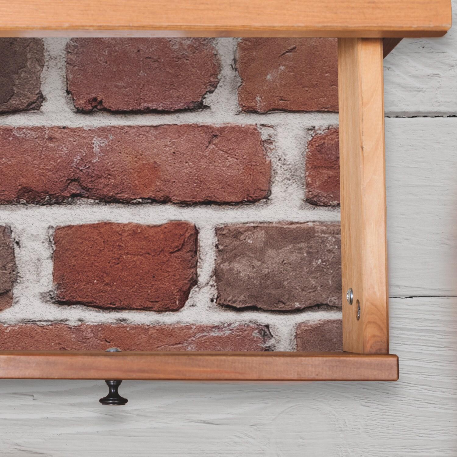 Brick Peel and Stick Giant Wall Decal Red - RoomMates: Vinyl Self-Adhesive Modern Decor, 24pc