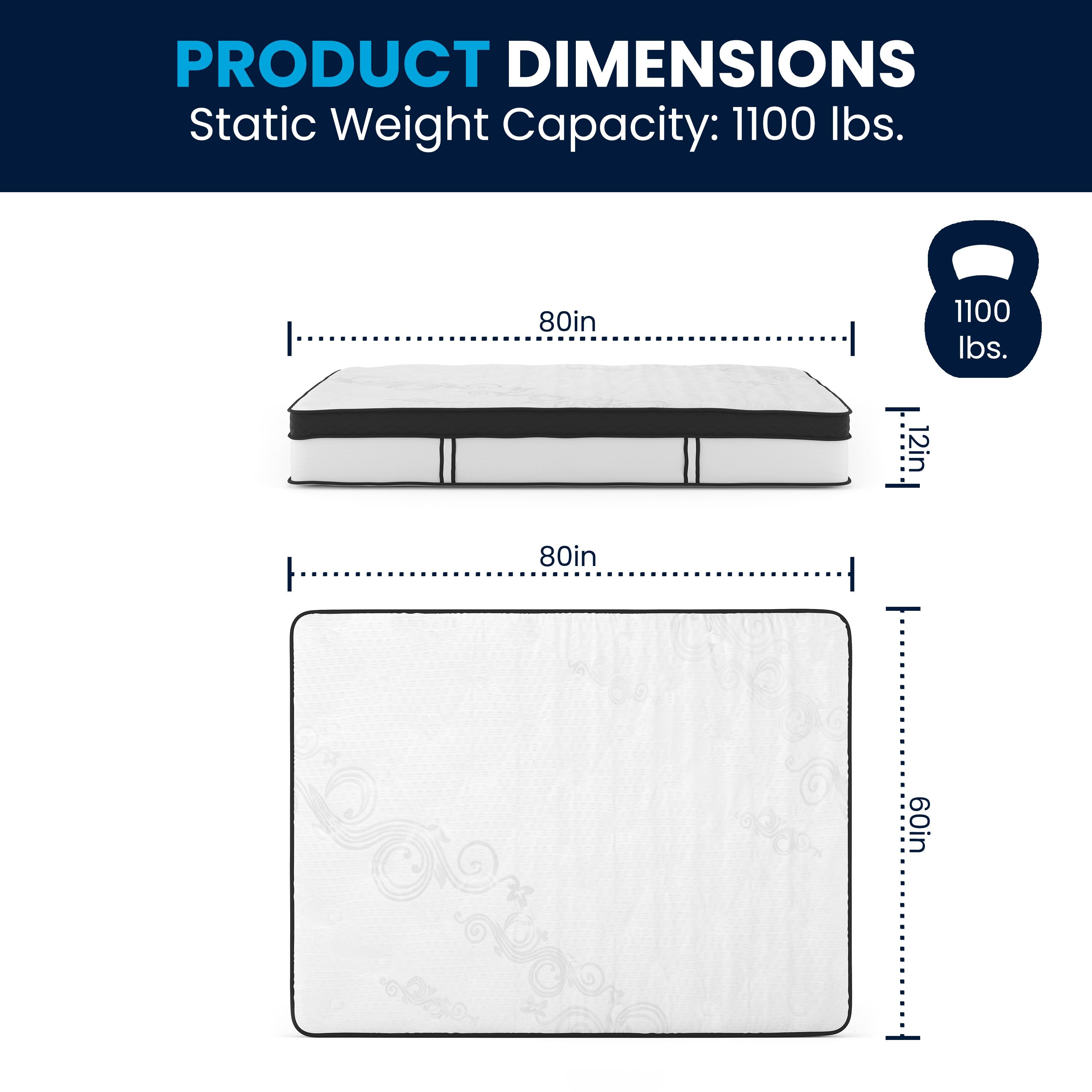 Flash Furniture Capri Comfortable Sleep 12 Inch CertiPUR-US Certified Memory Foam & Pocket Spring Mattress, Queen Mattress in a Box