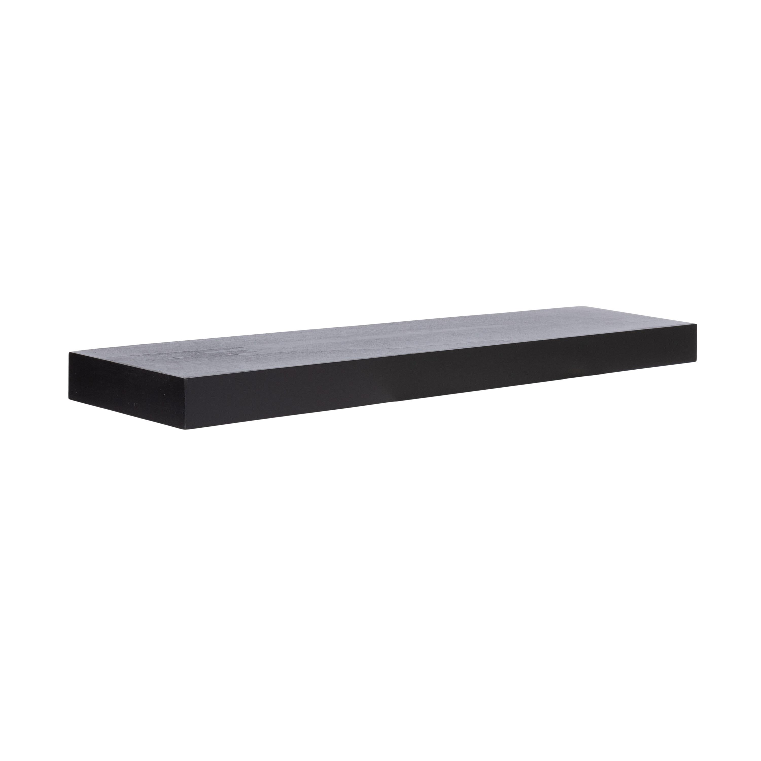 Kate & Laurel All Things Decor 36"x8" Havlock Wood Floating Shelf Black