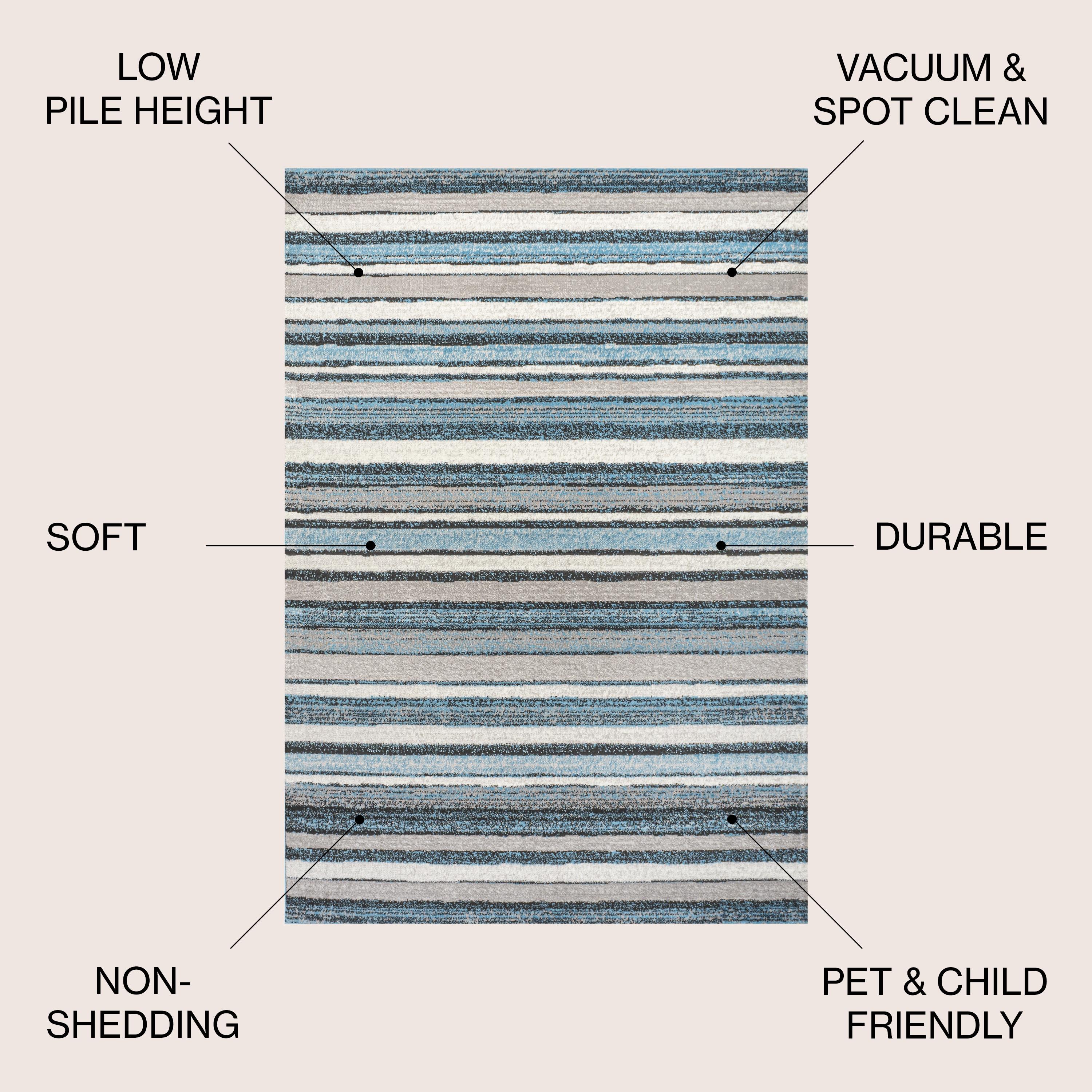 3' x 5' Magnolia Beach Strie' Striped Area Rug, Blue/Navy - JONATHAN Y