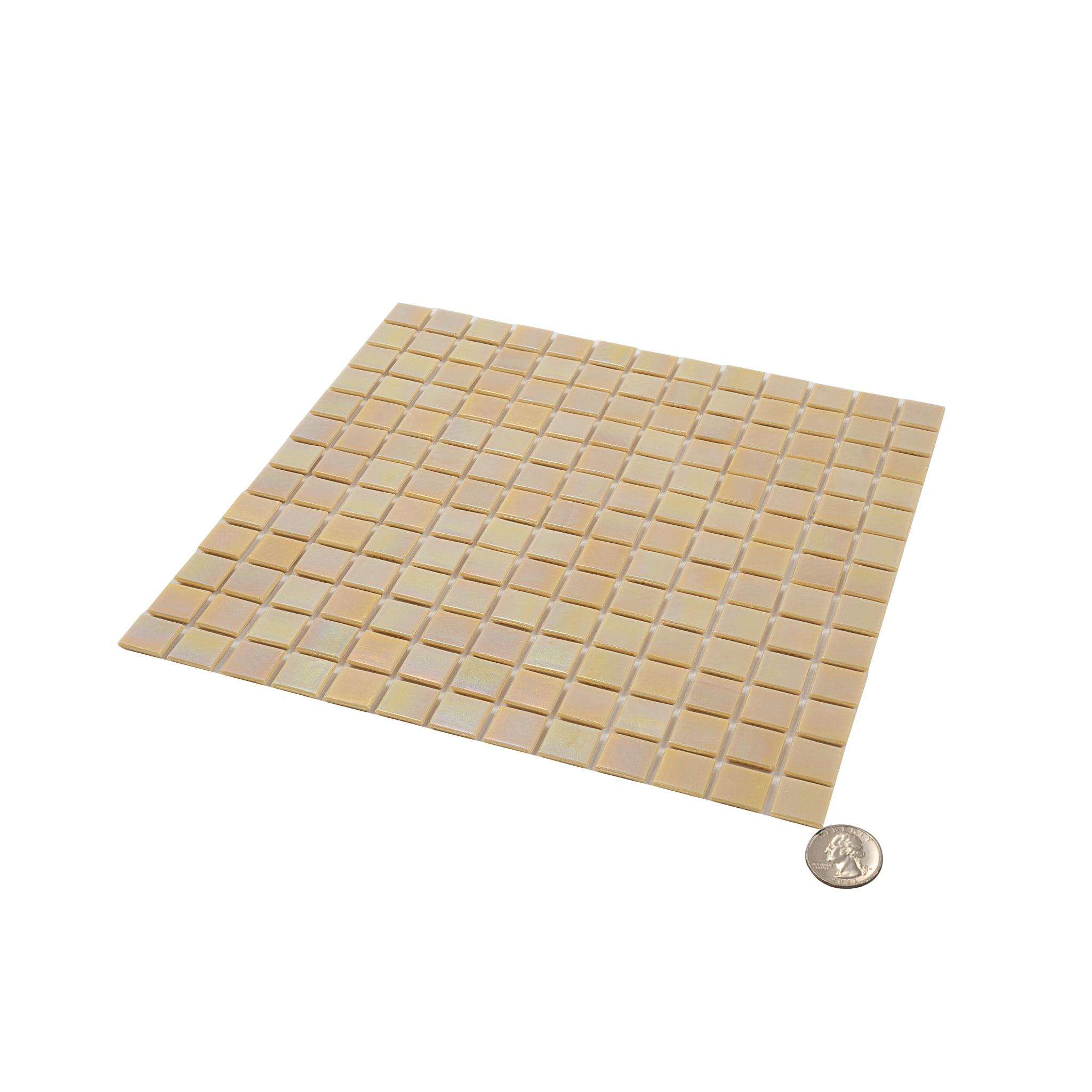 Apollo 12" x 12" Glossy Beige Glass Mosaic Wall and Floor Tile