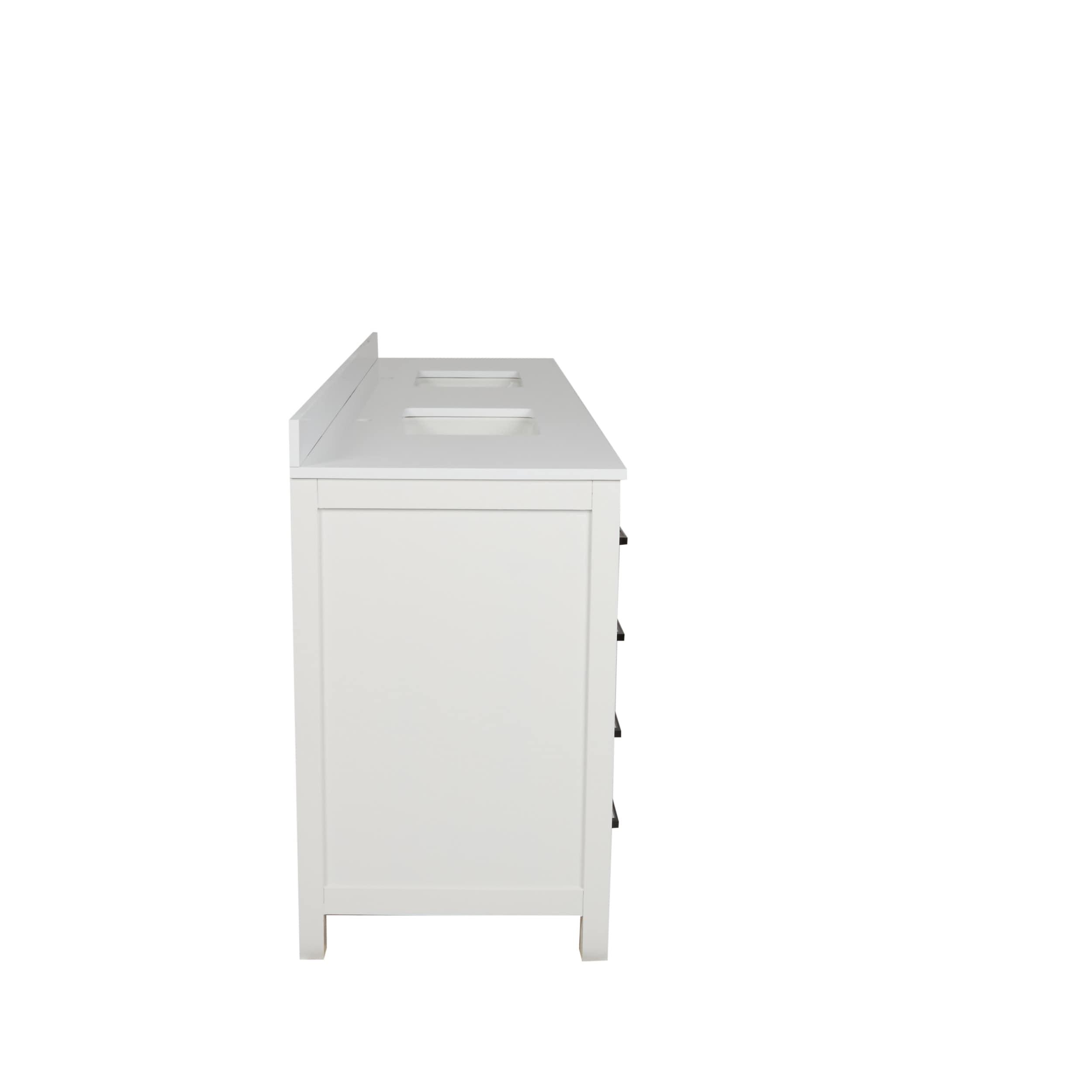 Beckett 84" Freestanding Double Bathroom Vanity with Cultured Marble Top