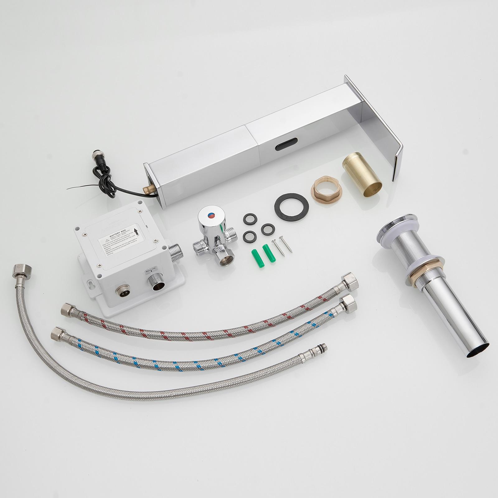 BWE DC Automatic Sensor Touchless Vessel Sink Faucet Single Hole Bathroom Faucet with Pop Up Drain