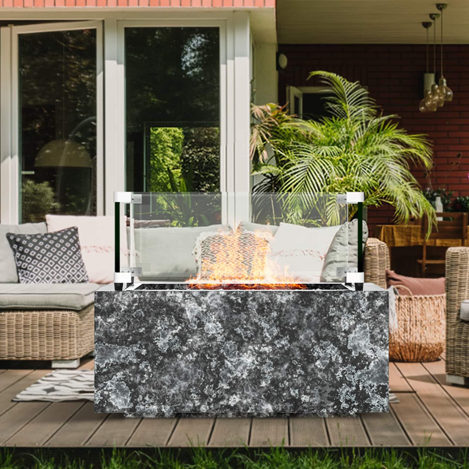 VEVOR Tempered Glass Fire Pit Accessory (Set of 4)