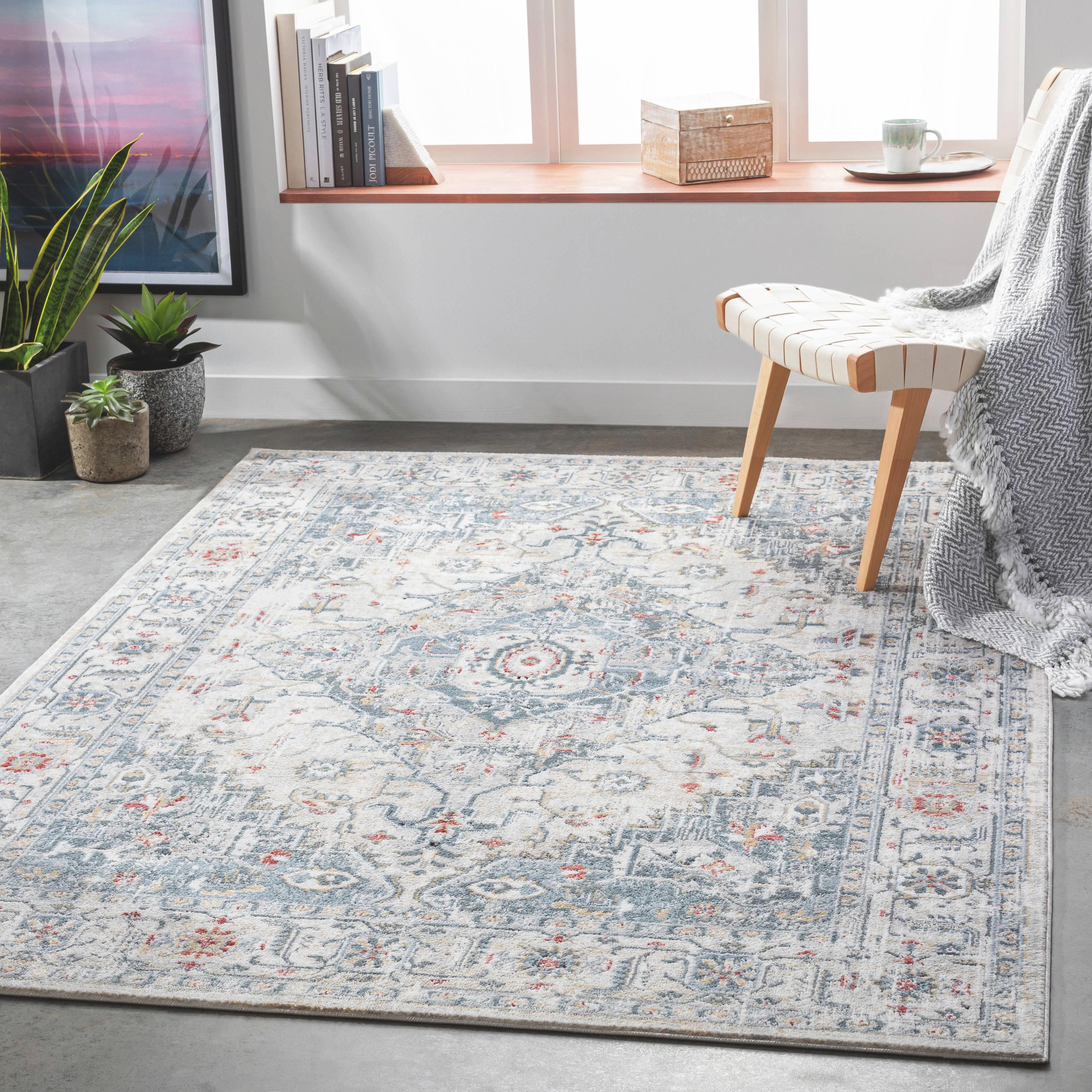 Modern Gray Synthetic 7'10" x 10' Reversible Area Rug