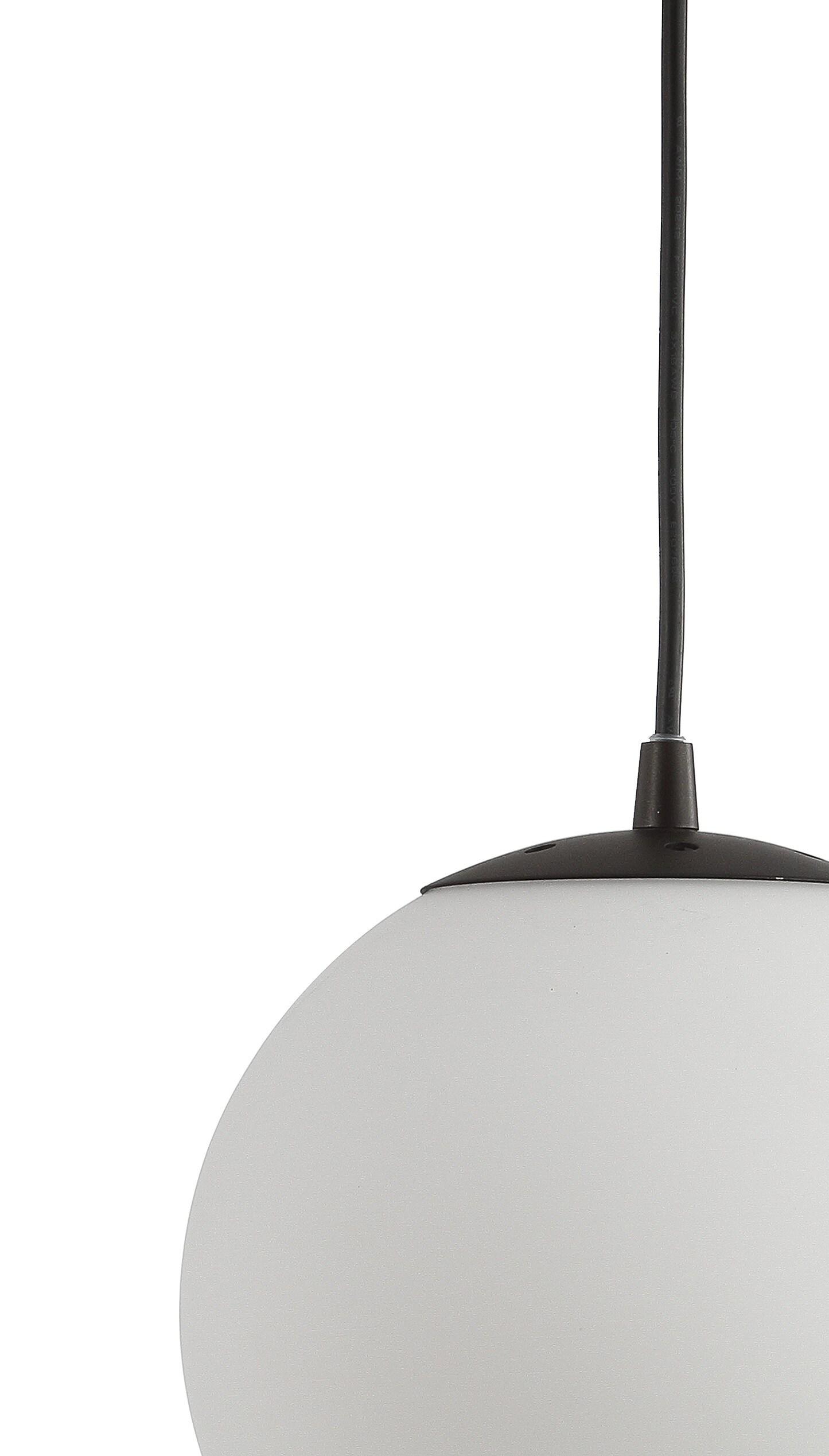Bleecker 7.75" Metal/Glass Globe LED Pendant, White/Oil Rubbed Bronze