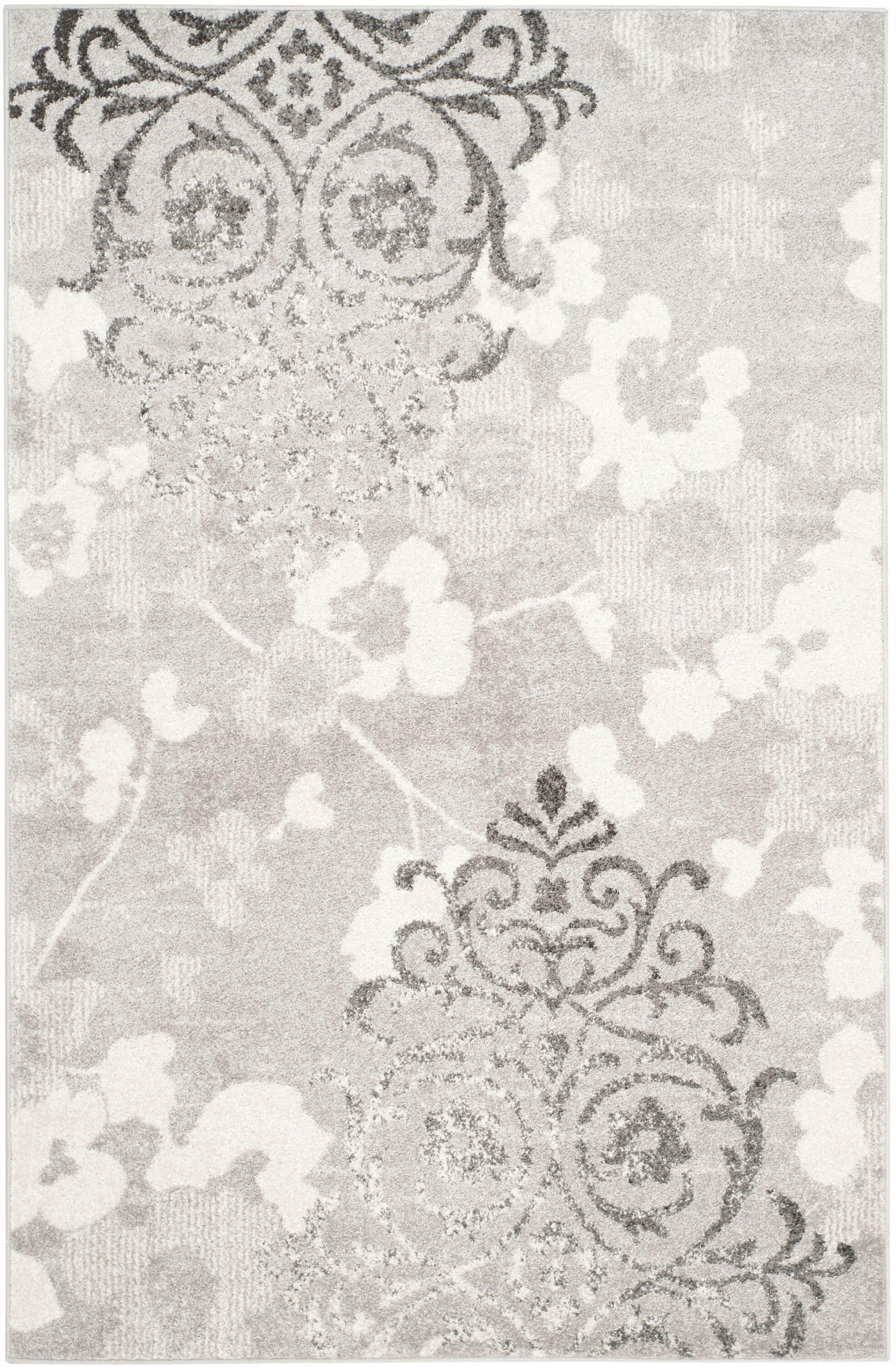 Adirondack ADR114 Machine Made Indoor Area Rug - Silver/Ivory - 6'x9' - Safavieh