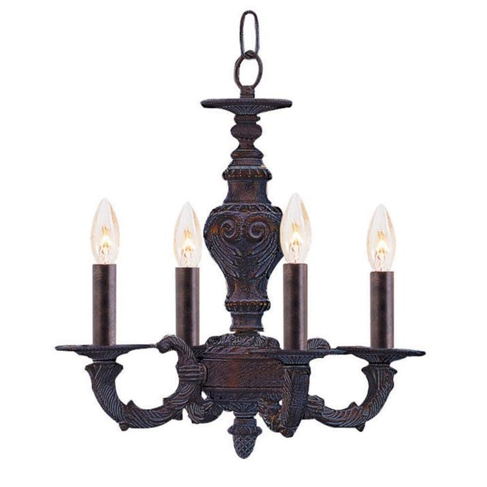 Venetian Bronze 4-Light Mini Crystal Chandelier