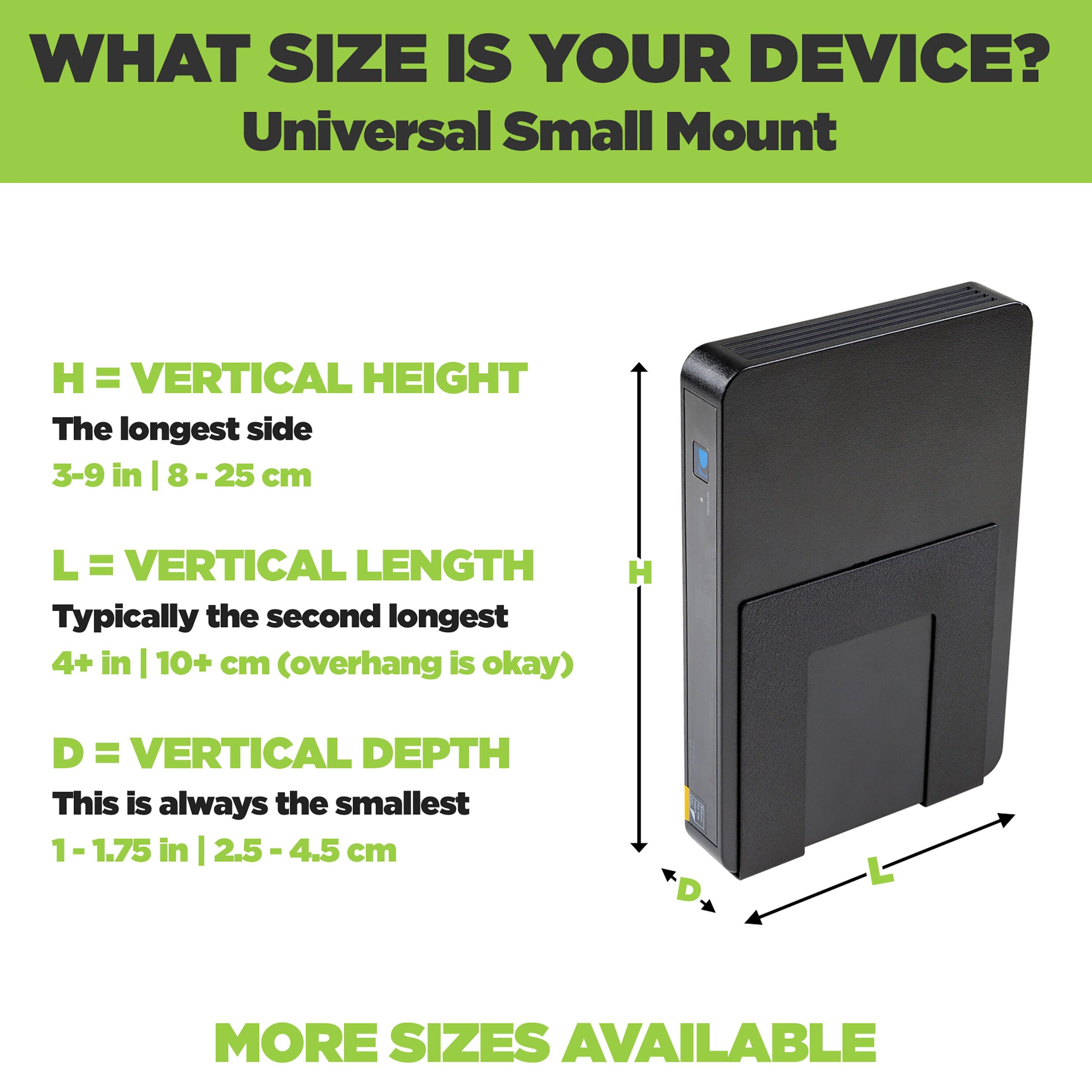 HIDEit Mounts HIDEit Uni-S | Adjustable Small Electronics, Cable Box Mount + Small Computer Mount