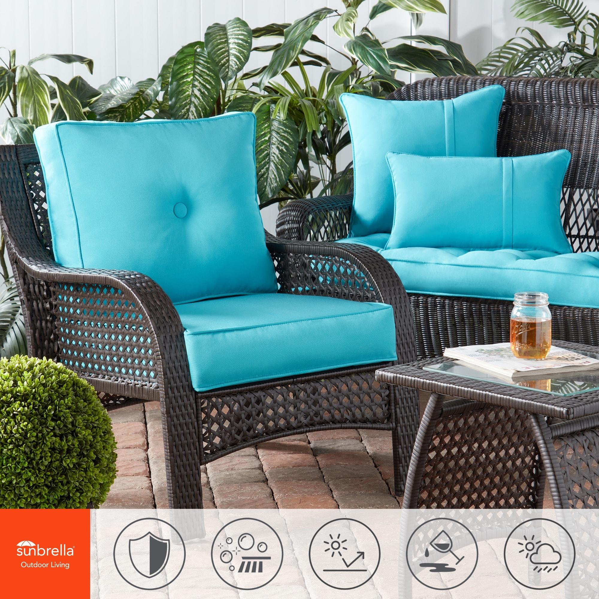 Aruba Sunbrella Fabric Outdoor Rectangle Throw Pillow (2-Pack)