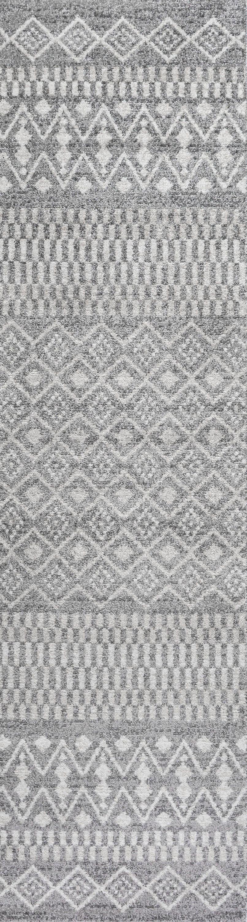 2'x8' Ifrane Berber Geometric Stripe Runner Rug, Gray/Cream - JONATHAN Y