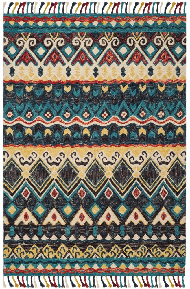 Aspen APN137 Hand Tufted Area Rug - Blue/Red - 6'x9' - Safavieh..