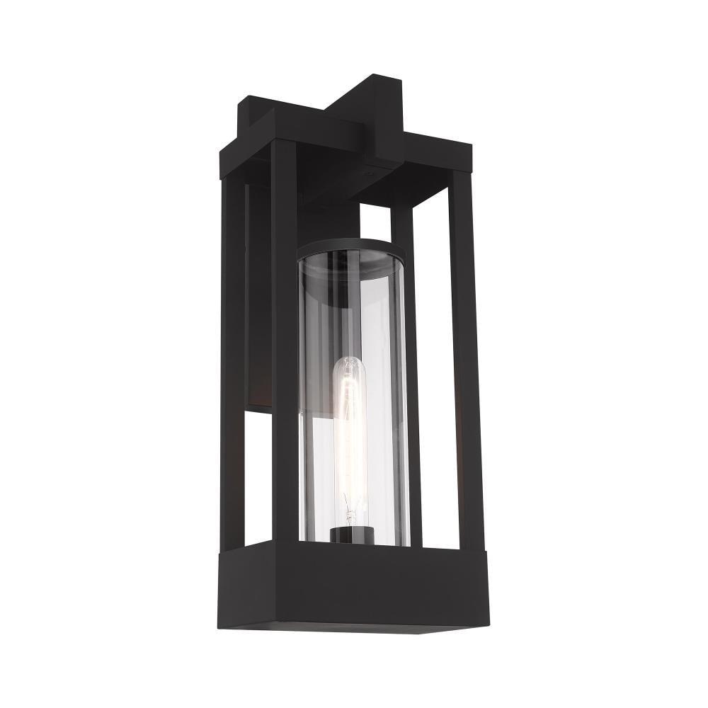 Livex Lighting 20993-04 Delancey - 20" One Light Outdoor Wall Lantern, Black Finish with Clear Glass