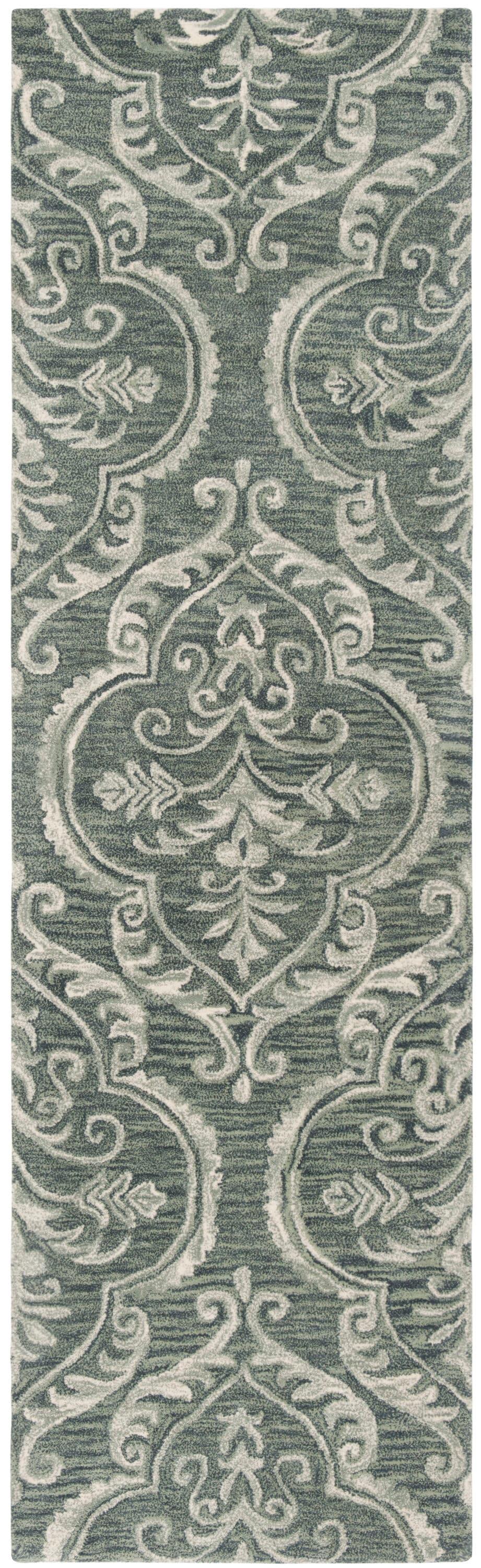 Blossom BLM603 Hand Tufted Runner Rug - Blue/Sage - 2'3"x8' - Safavieh.