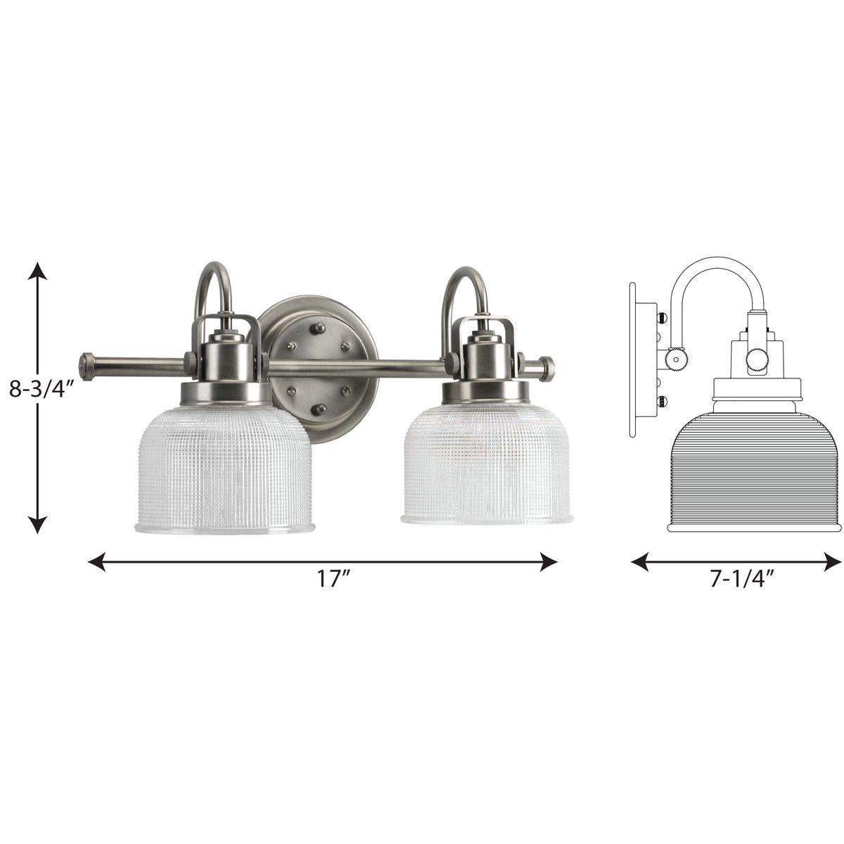 Rosser 2 Light Transparent Dimmable Vanity Light