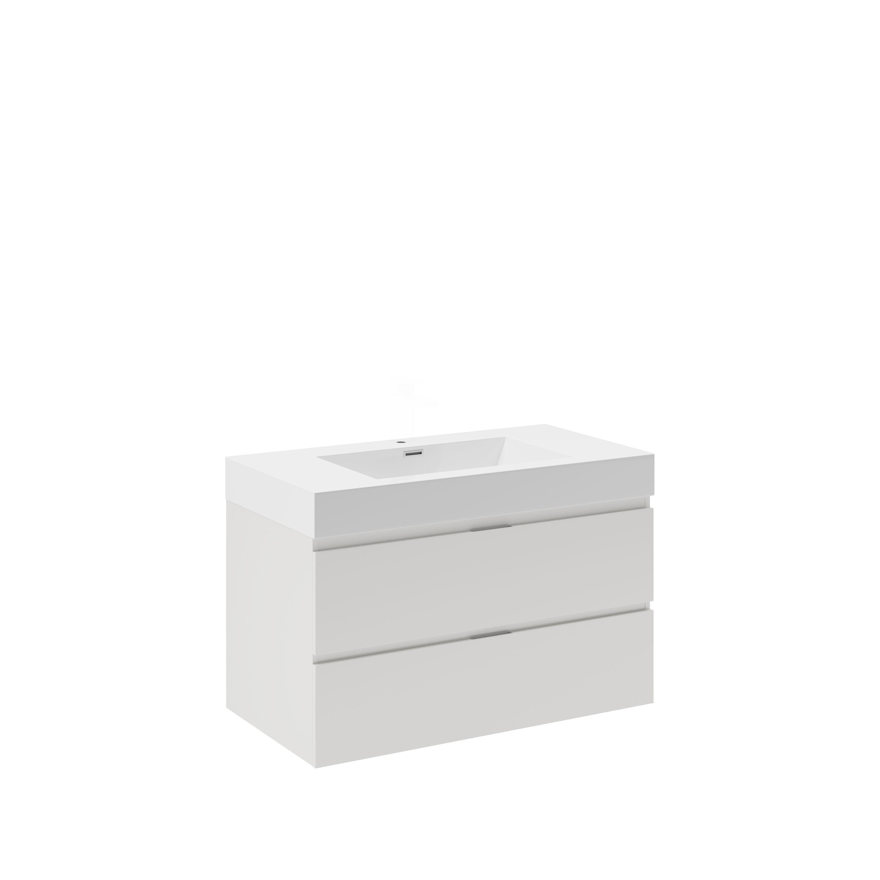 Fresca Valencia 36" Wall Mount Single Sink Bathroom Vanity with Top and Sink (Faucet Not Included)