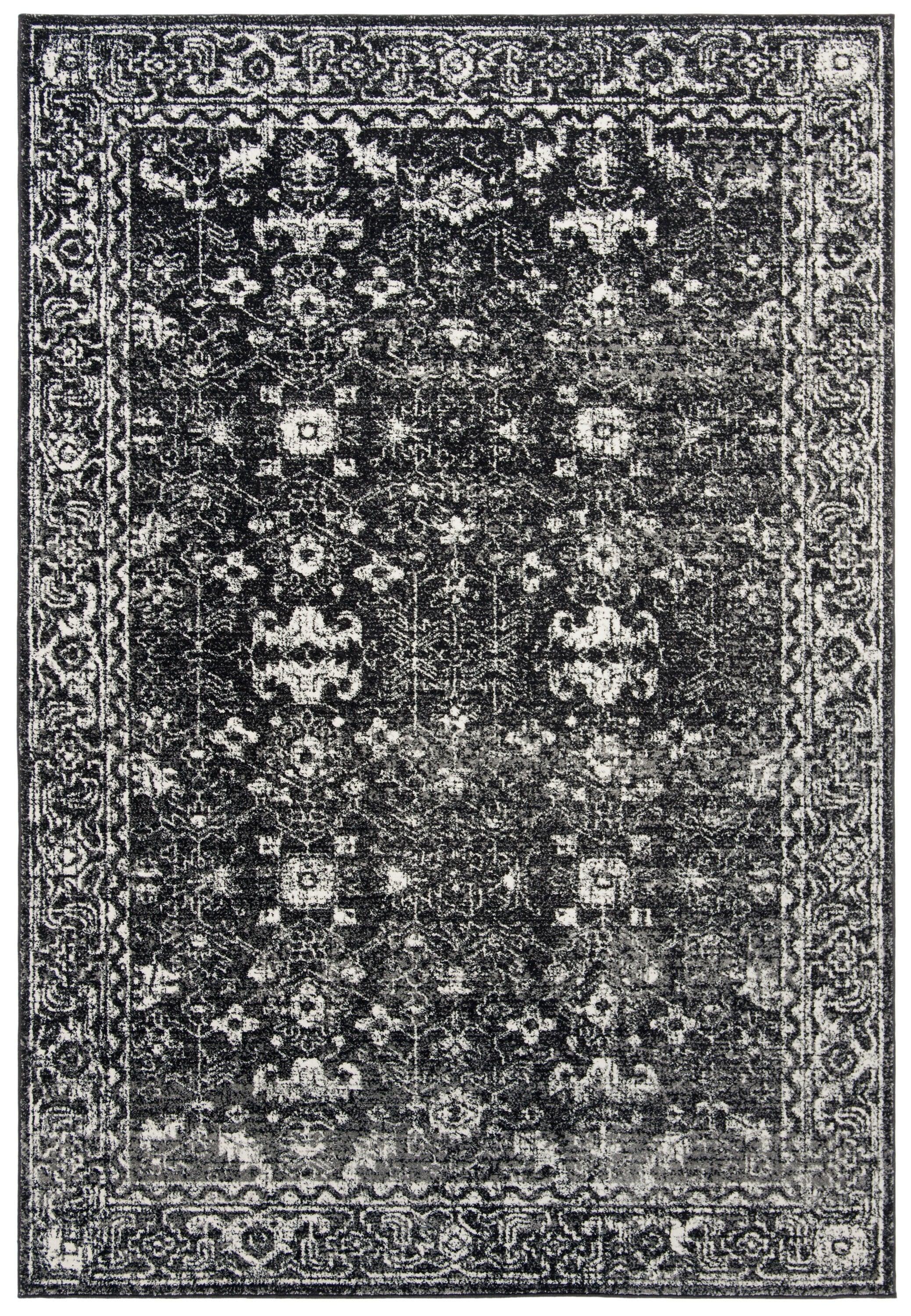 Evoke EVK270 Power Loomed Area Rug Charcoal / Ivory 5'-3" X 7'-6" - Safavieh.