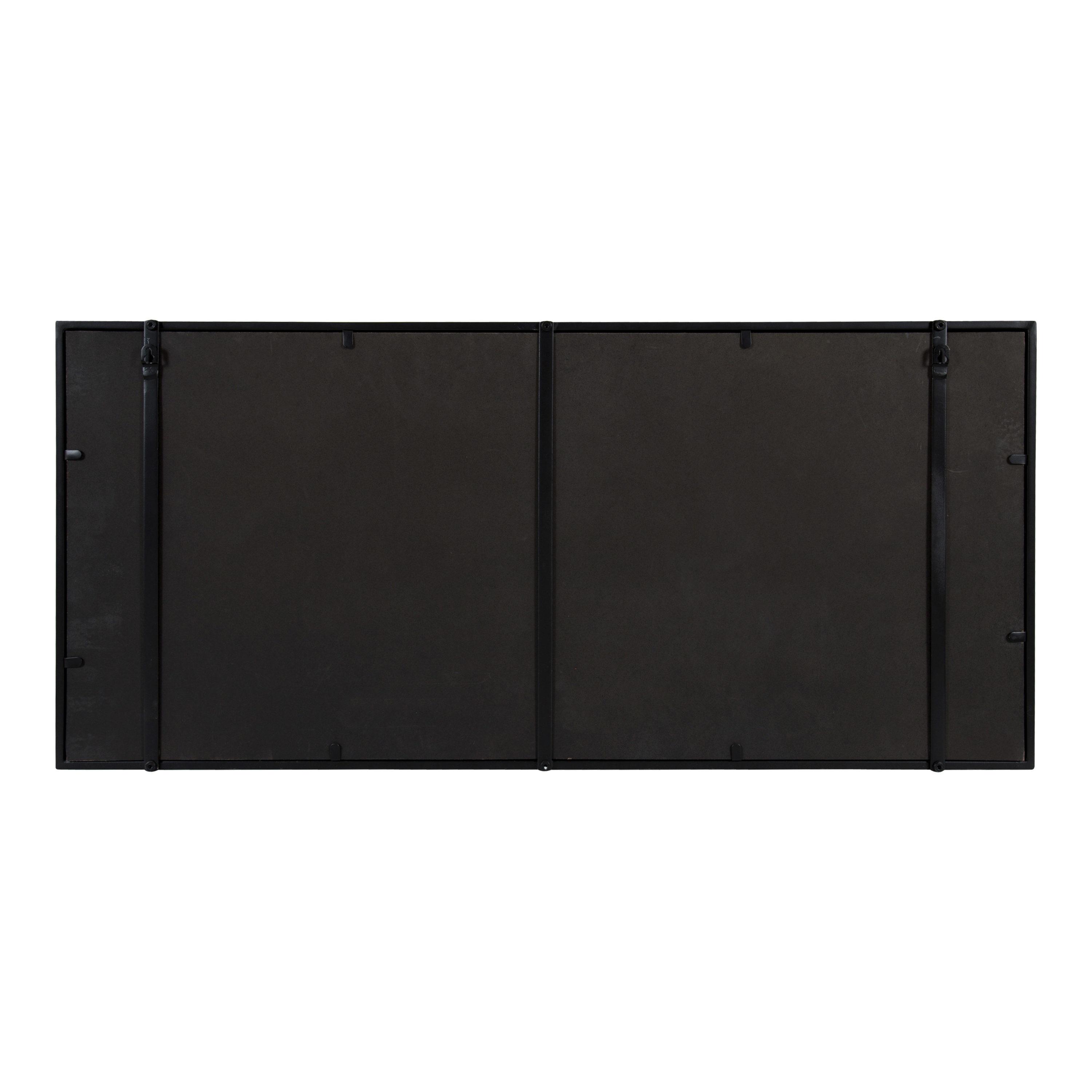40" x 18" Jackson Metal Frame Mirror with Shelf Black - Kate & Laurel All Things Decor: Modern Rectangle, No Assembly Required