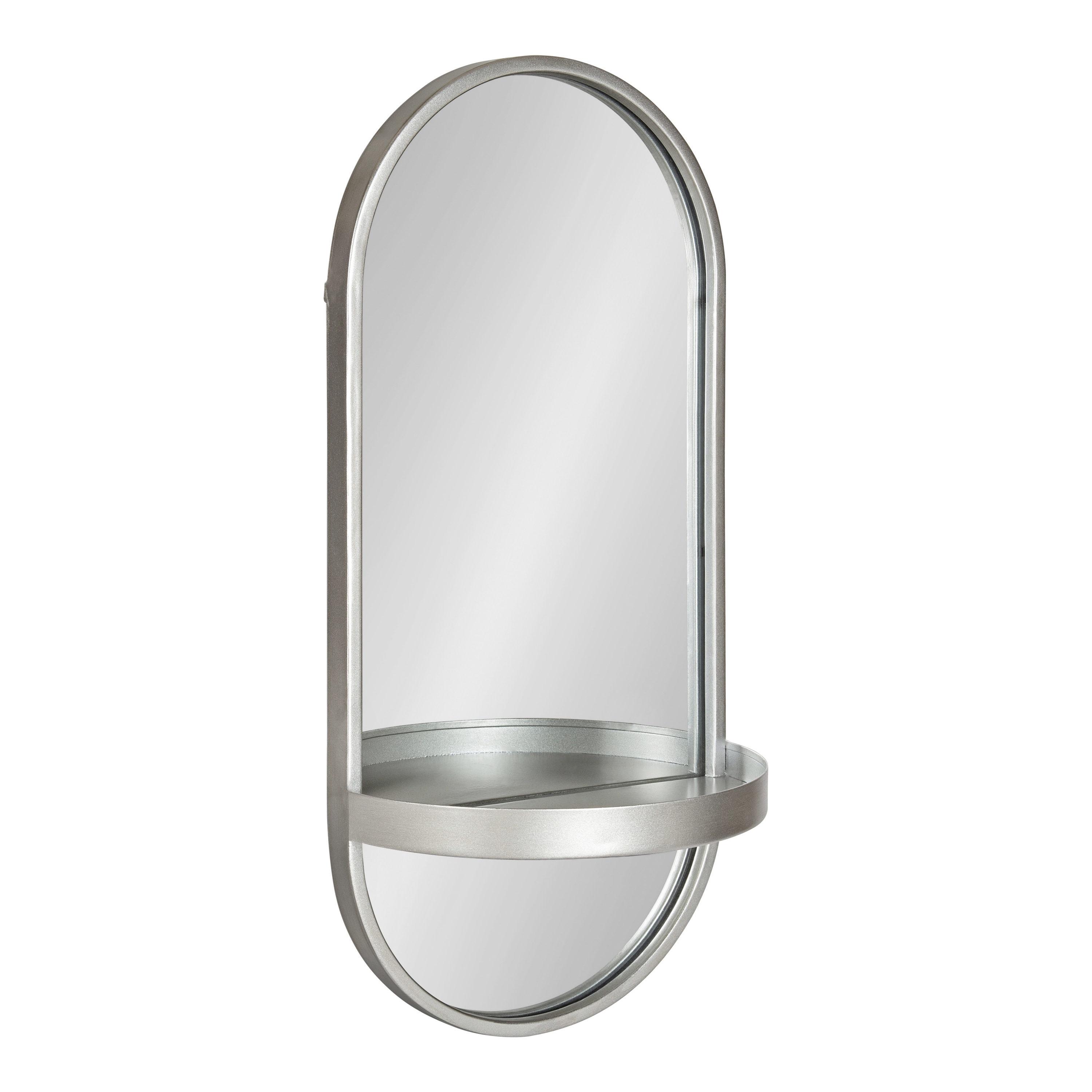 Lumi Metal Flat Mirror with Shelves
