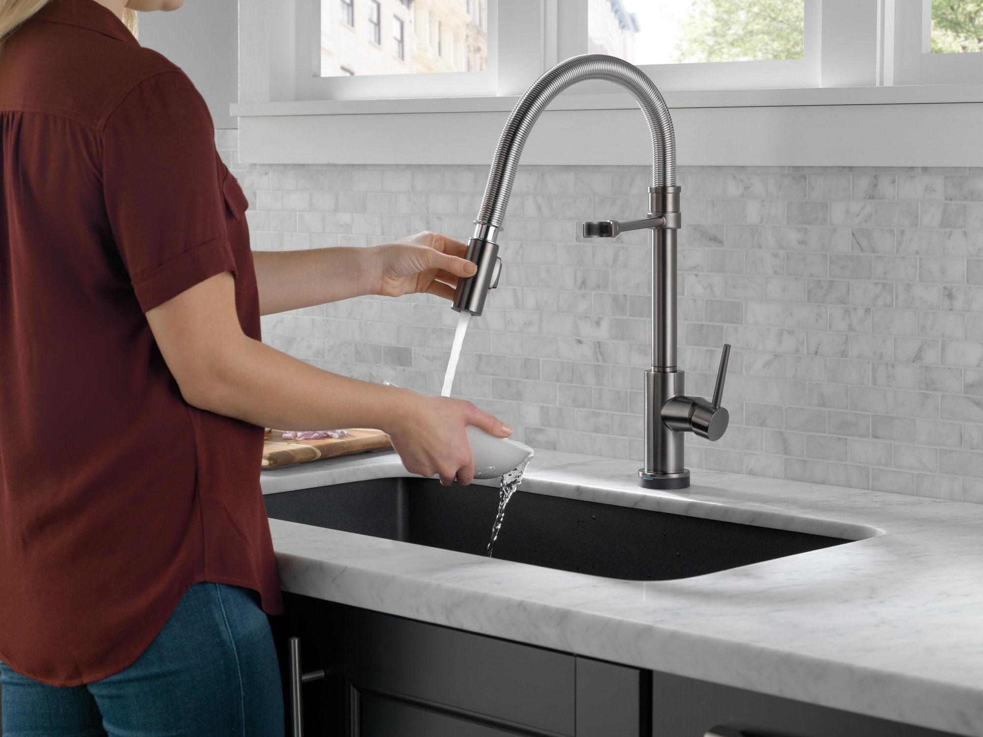 Trinsic Pro Pull Down Touch Single Handle Kitchen Faucet with Accessories