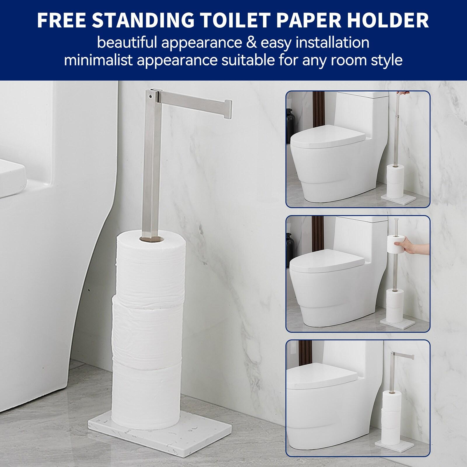 Free Standing Toilet Paper Holder with Weighted Base