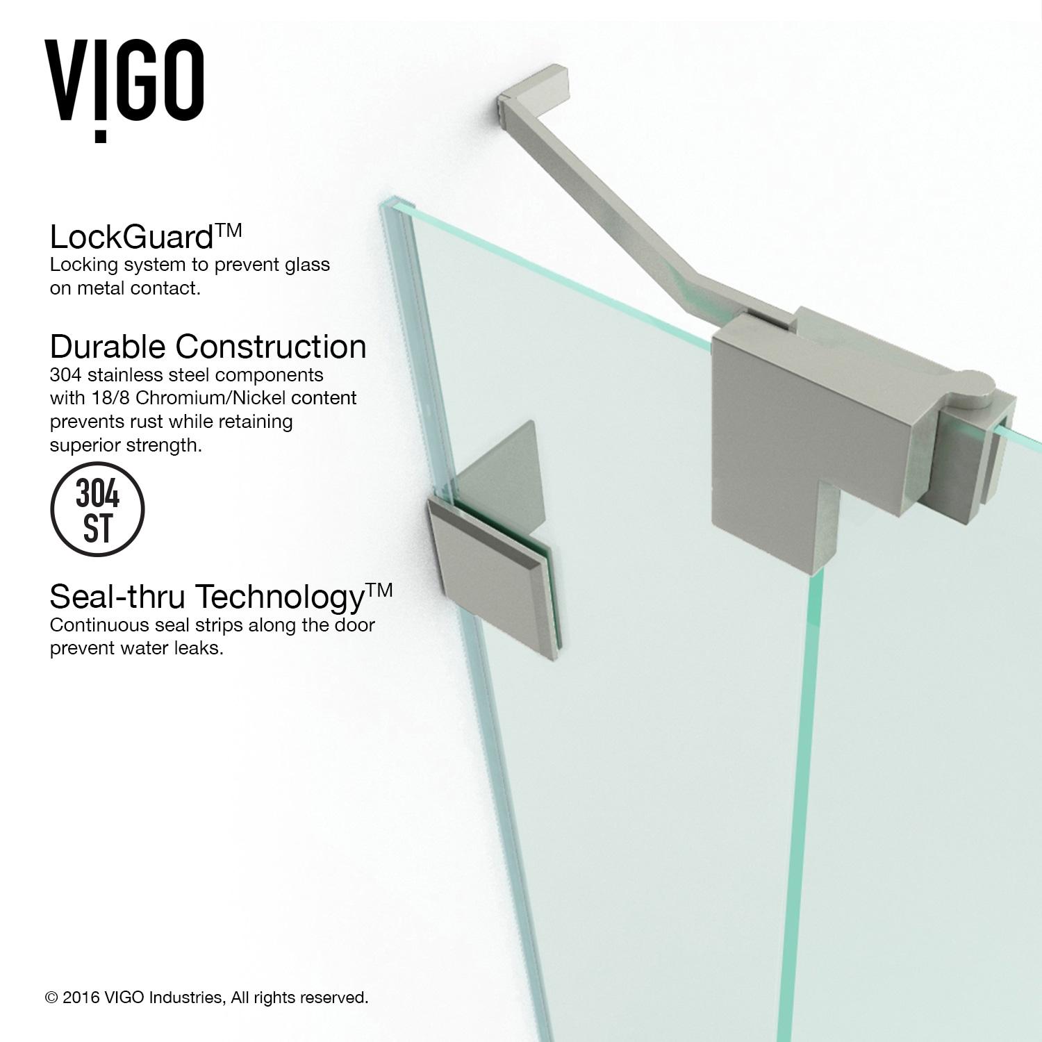 Pirouette 30-36" W x 72" H Pivot Frameless Shower Door with 3/8" Clear Glass