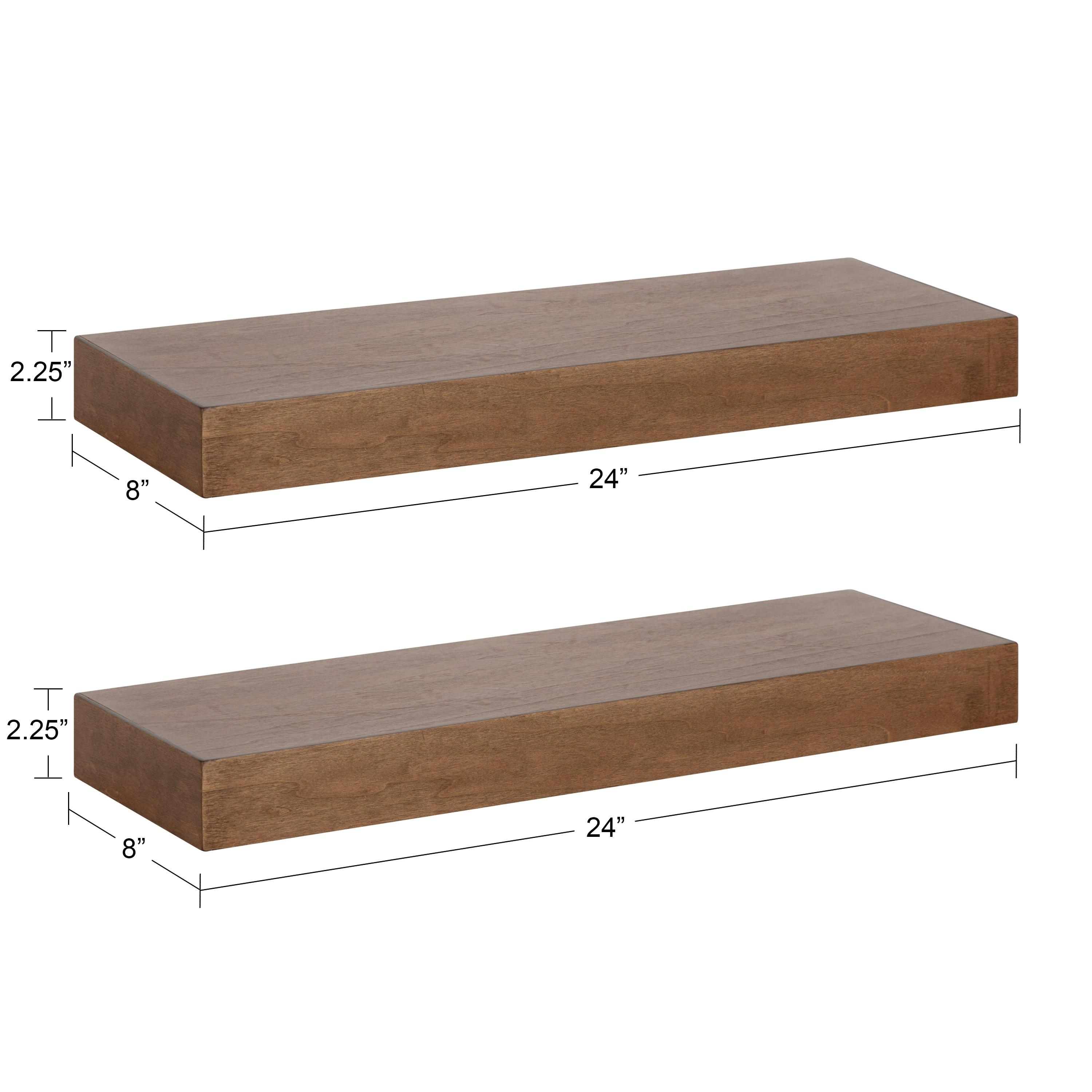 Kate & Laurel All Things Decor 2pc 24" Havlock Wood Shelf Set Rustic Brown: No Assembly, Open Design