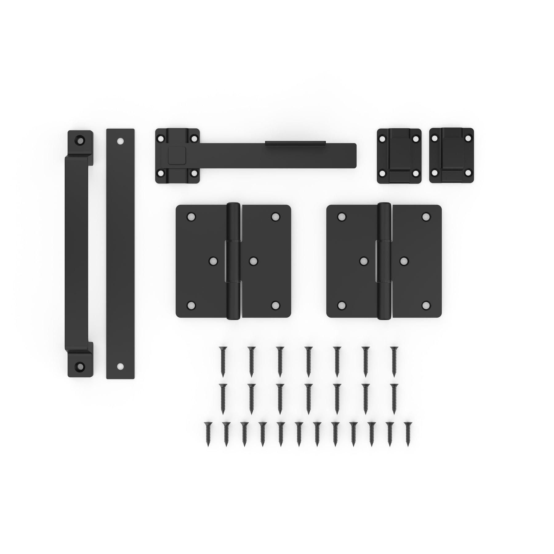 V1110 Modern Gate Kit (1 pull, 1 latch, 2 hinges) - Black