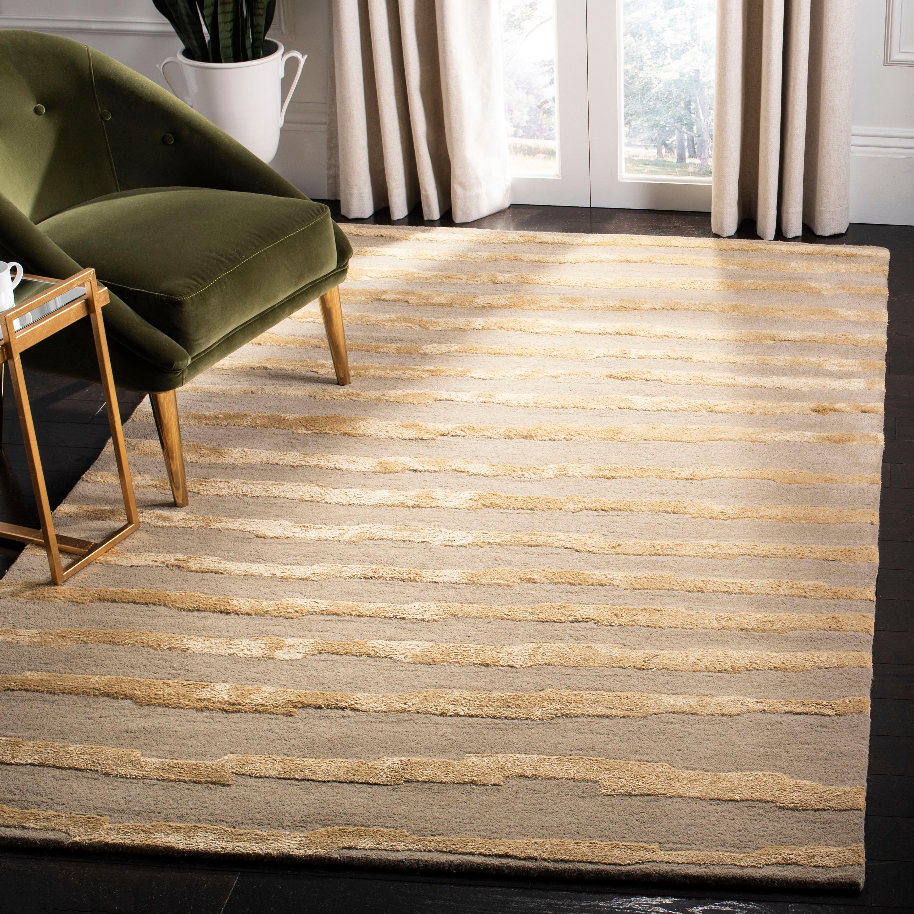 Soho SOH519 Hand Tufted Indoor Area Rug - Beige/Gold - 5'x8' - Safavieh