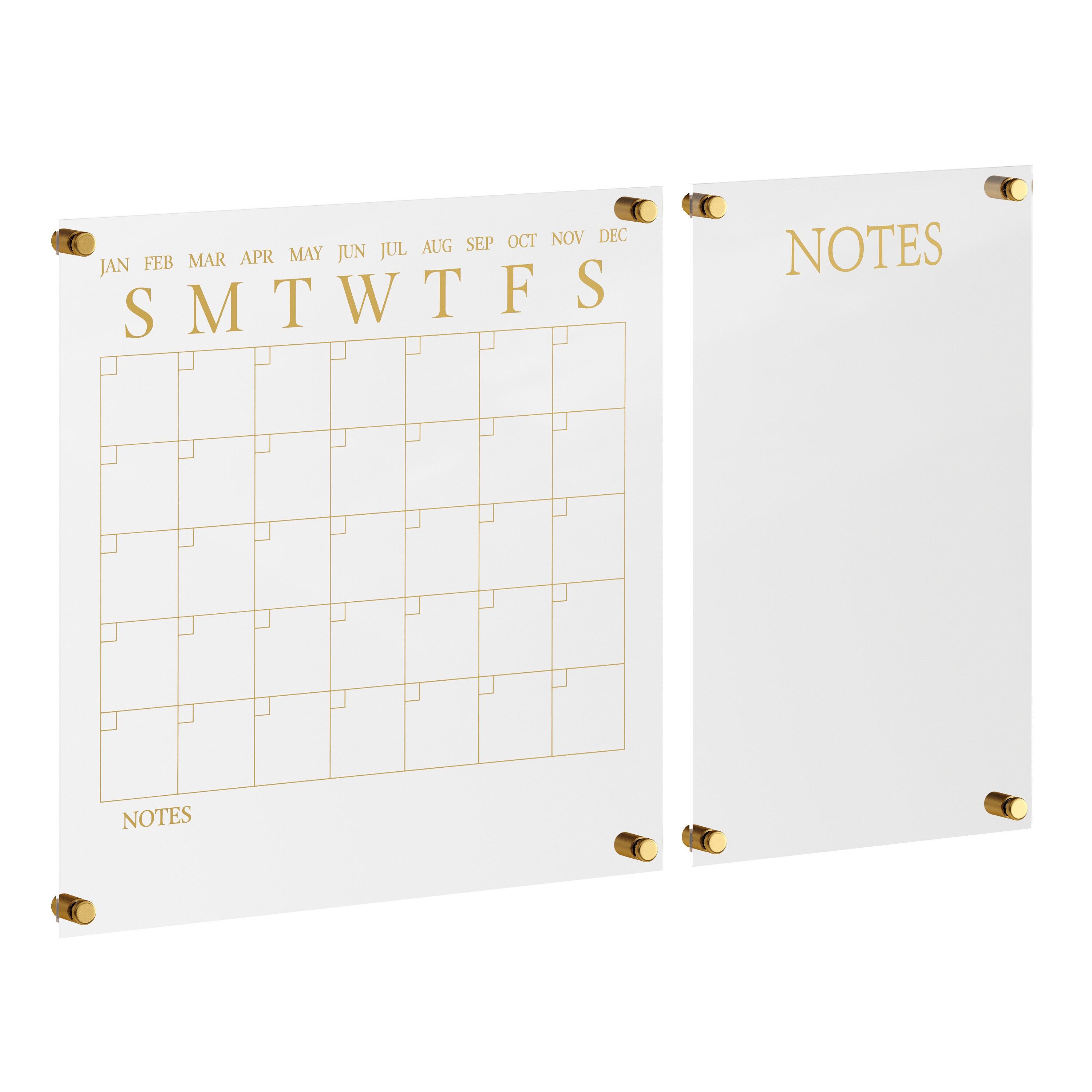 Thomas Martha Stewart Acrylic Wall Calendar and Notes Board with Marker and Mounting Hardware